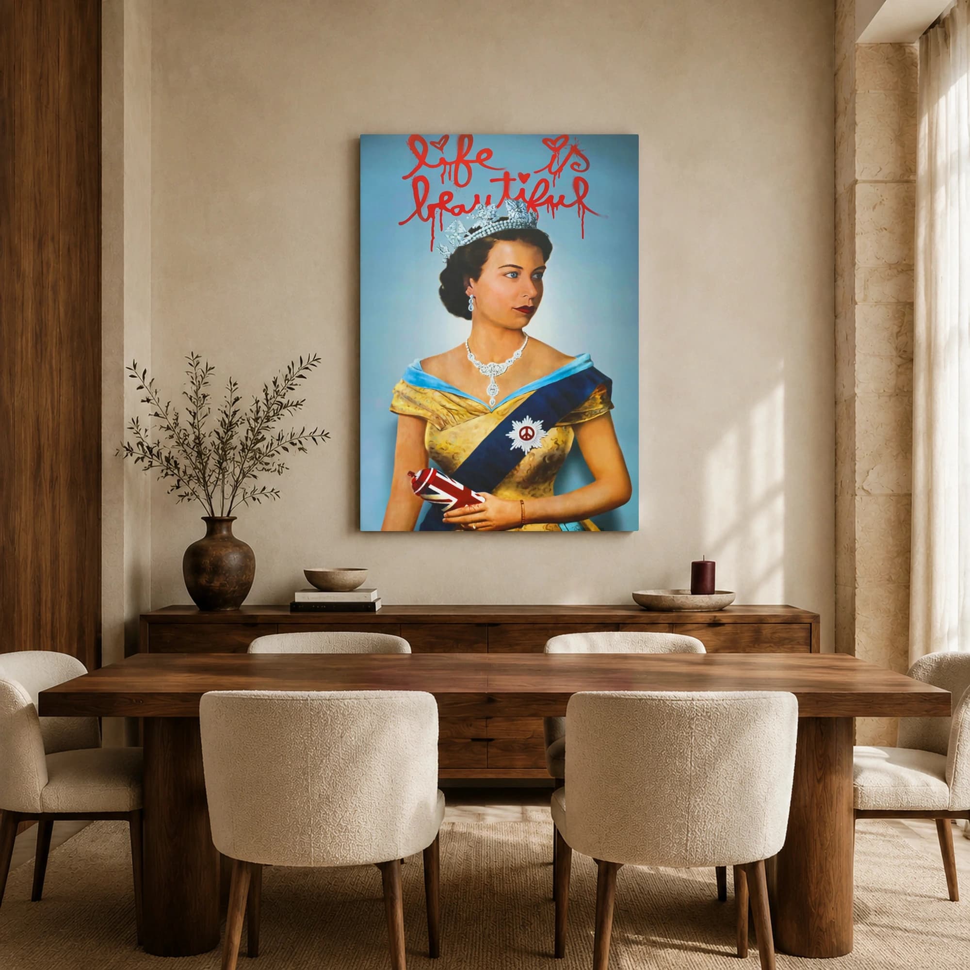 Life Is Beautiful Queen Street Art Canvas Print, view 6