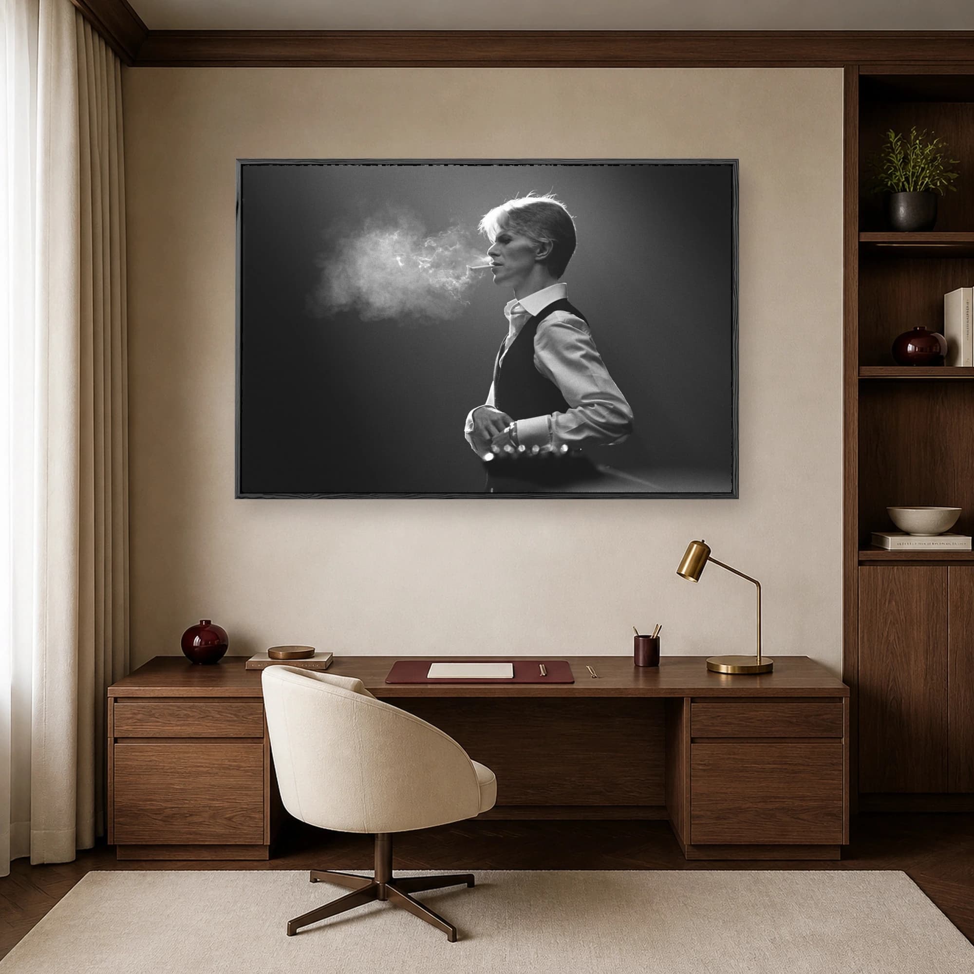 David Bowie Monochromatic Portrait Wall Art, view 6