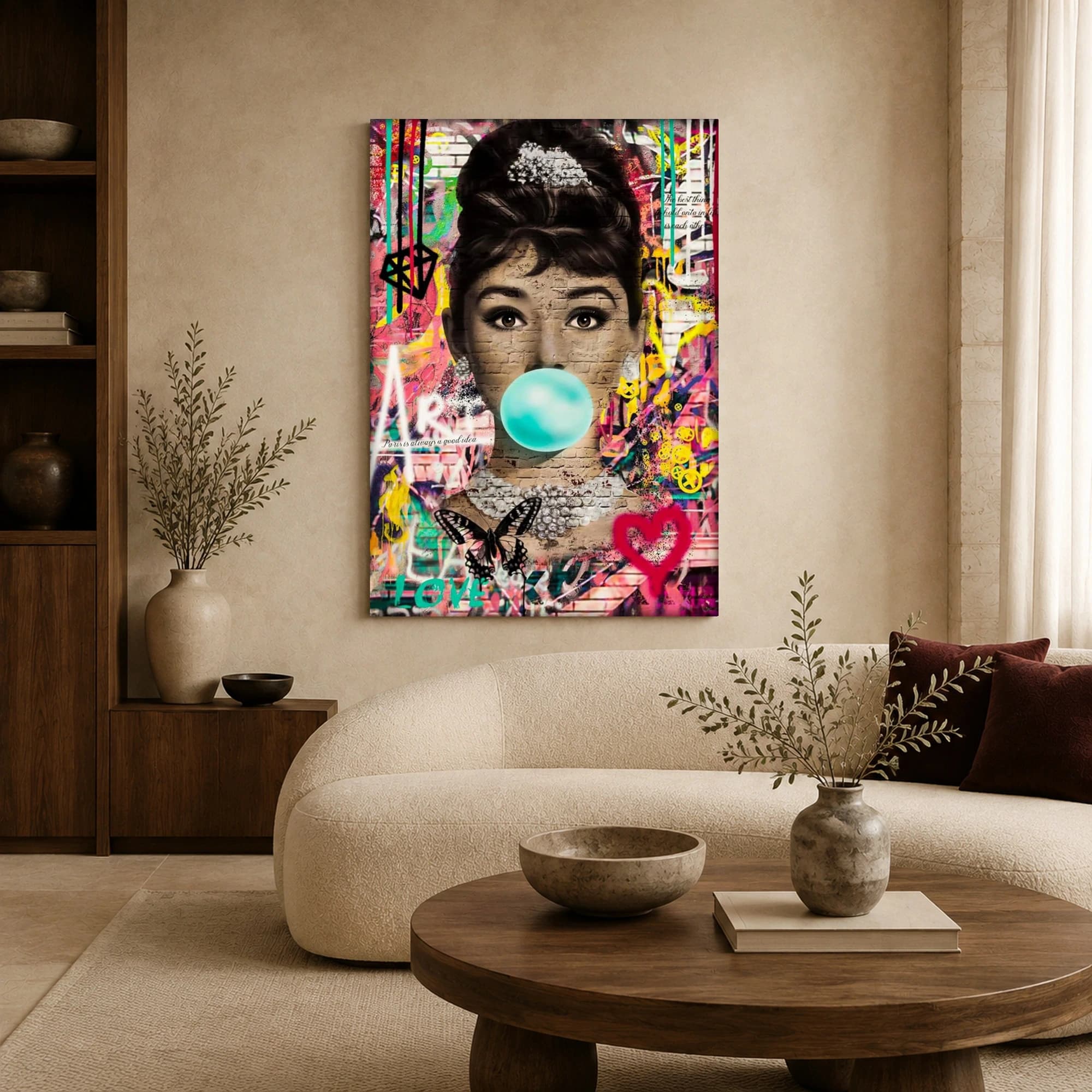 Audrey Hepburn Bubblegum Pop Art Canvas Print, view 5