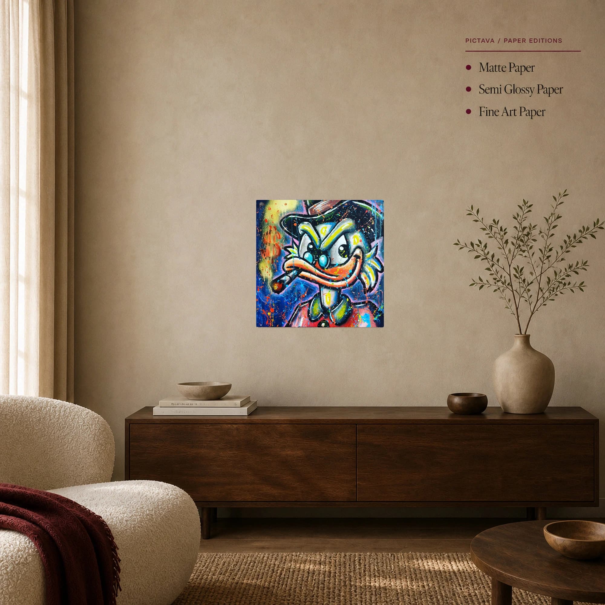 Neon Tycoon Duck Street Art Canvas Print, view 8