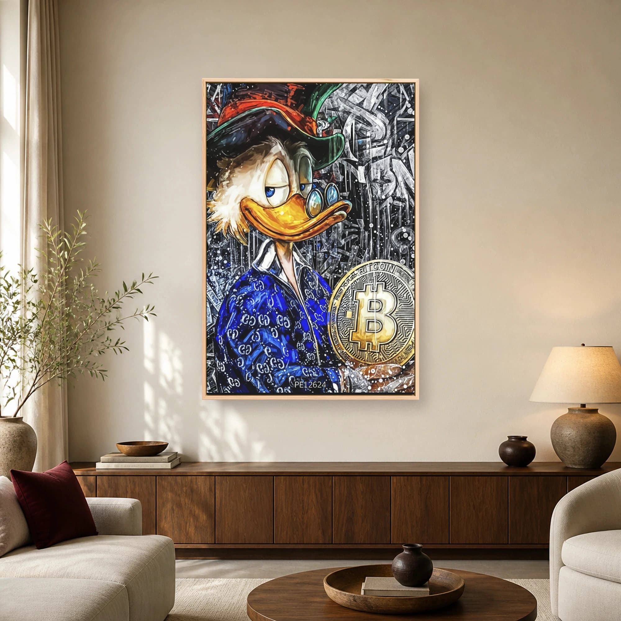 Crypto Scrooge Pop Art Canvas Print, view 2