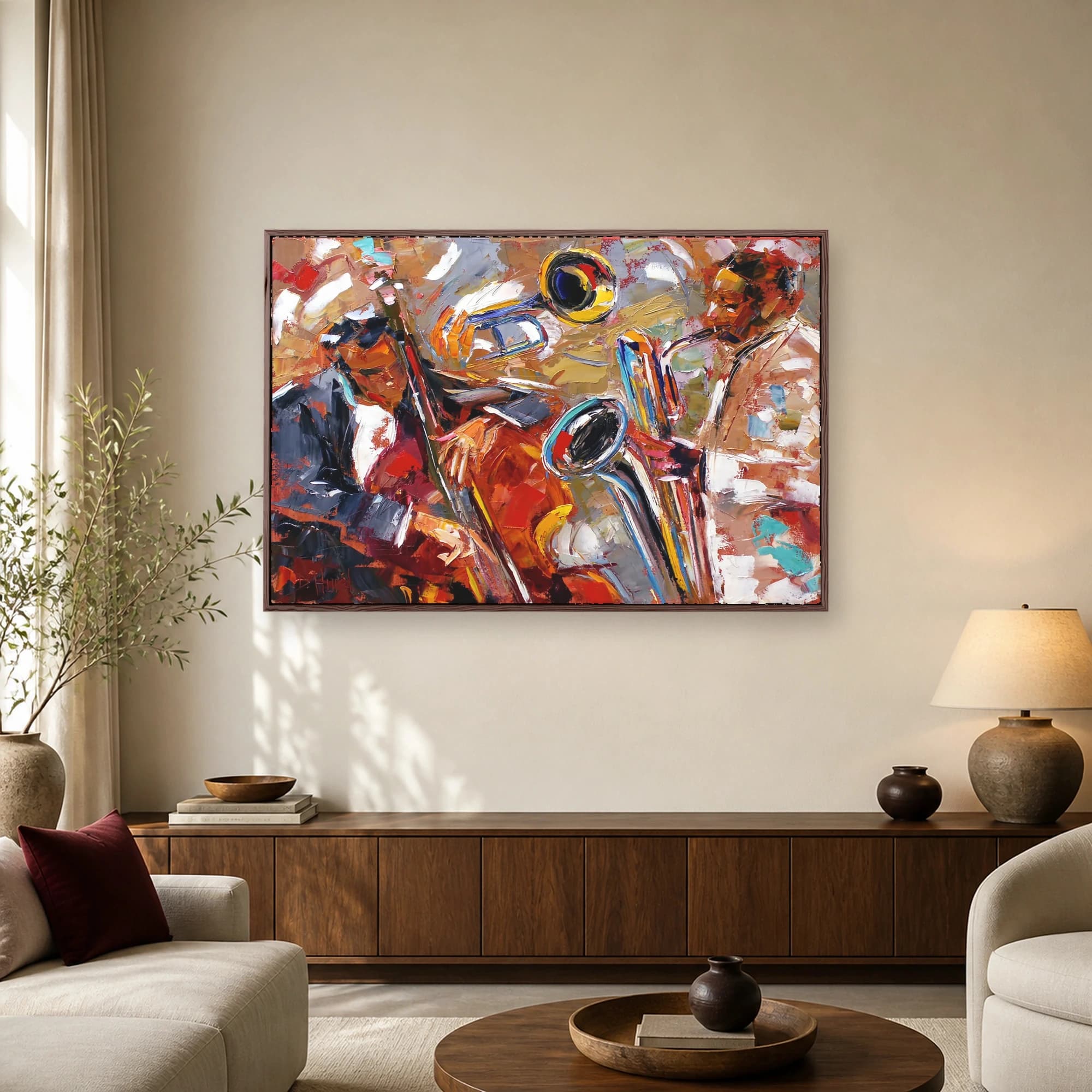 Textured Jazz Band Impasto Canvas Print, view 2