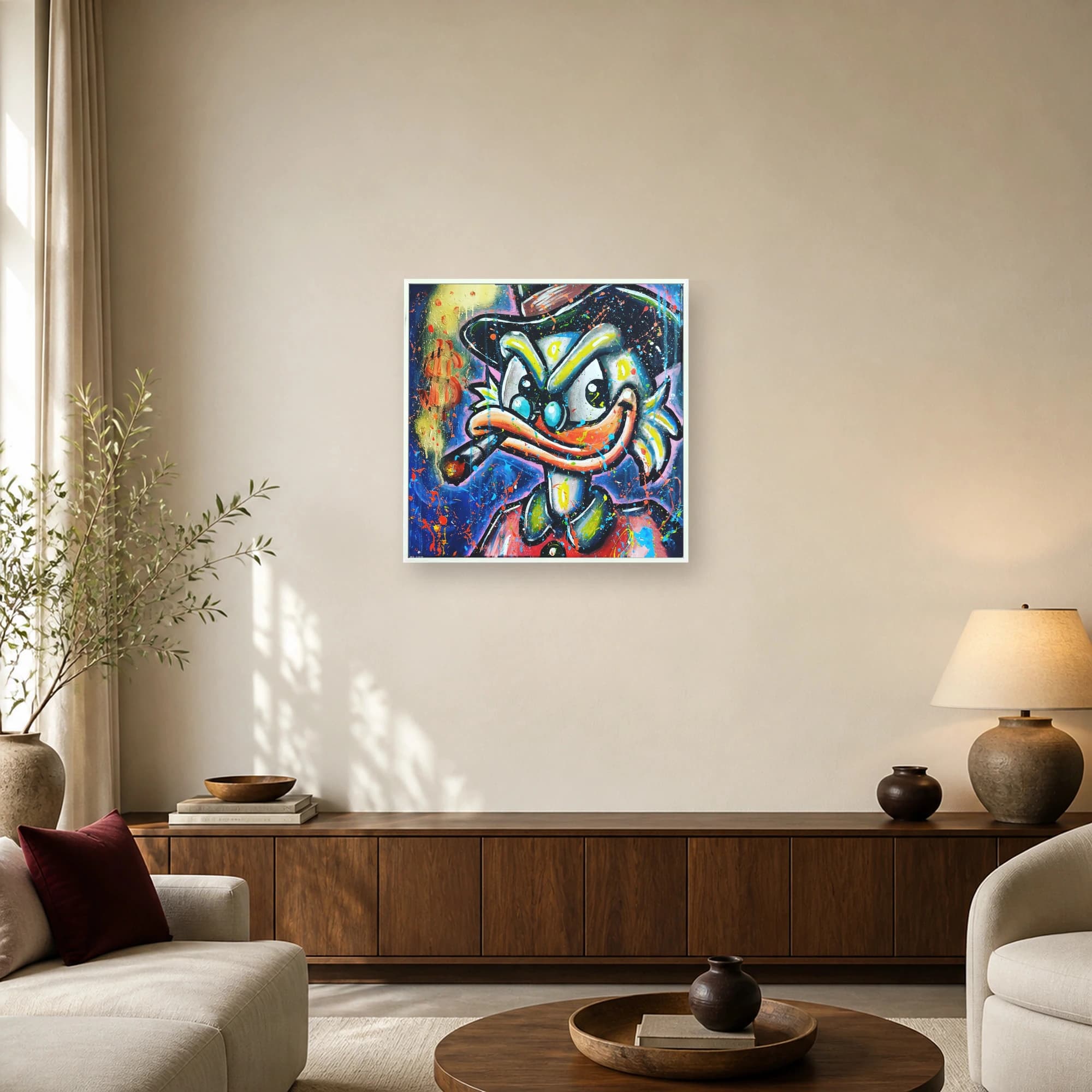 Neon Tycoon Duck Street Art Canvas Print, view 5