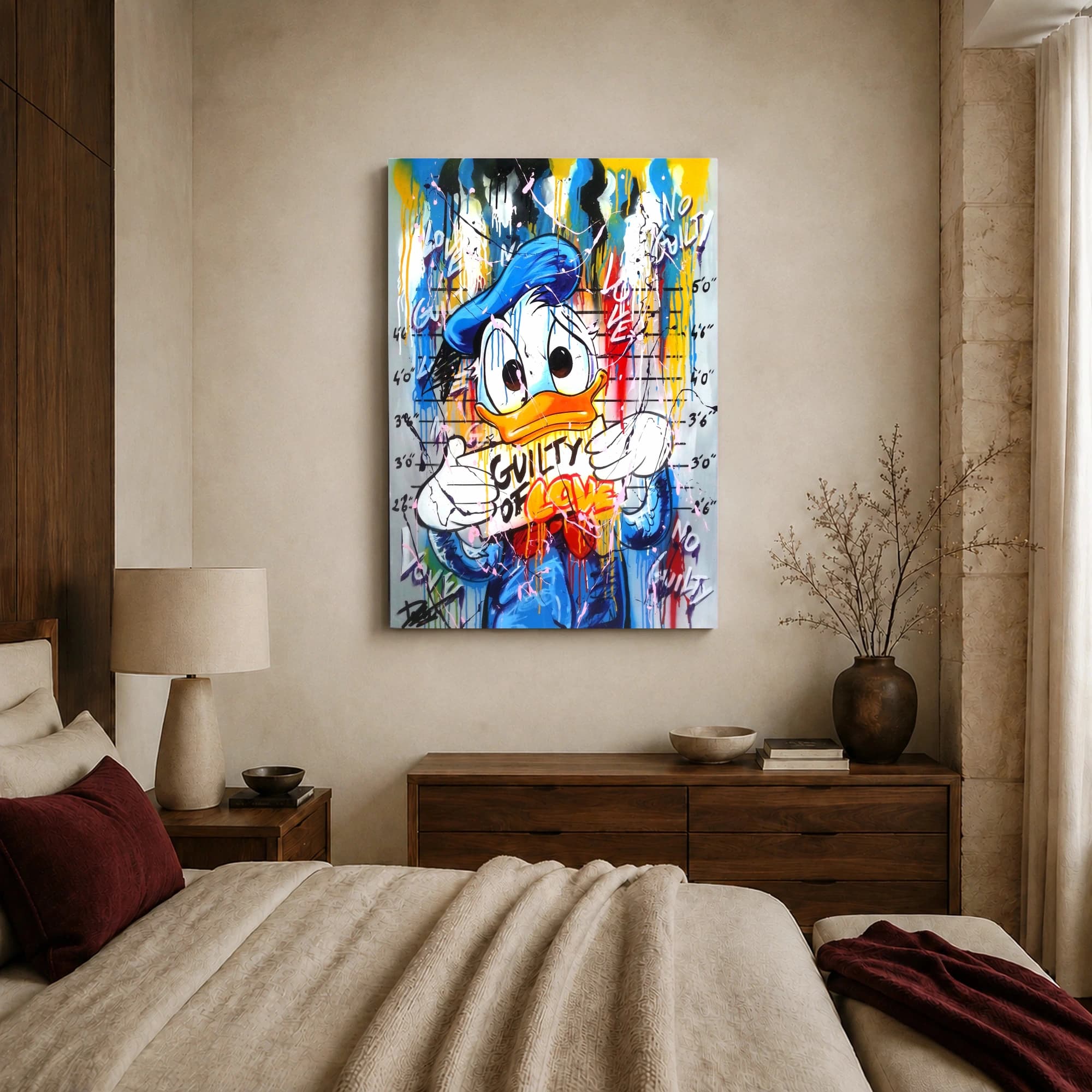 Guilty of Love Donald Duck Pop Art Canvas, view 3