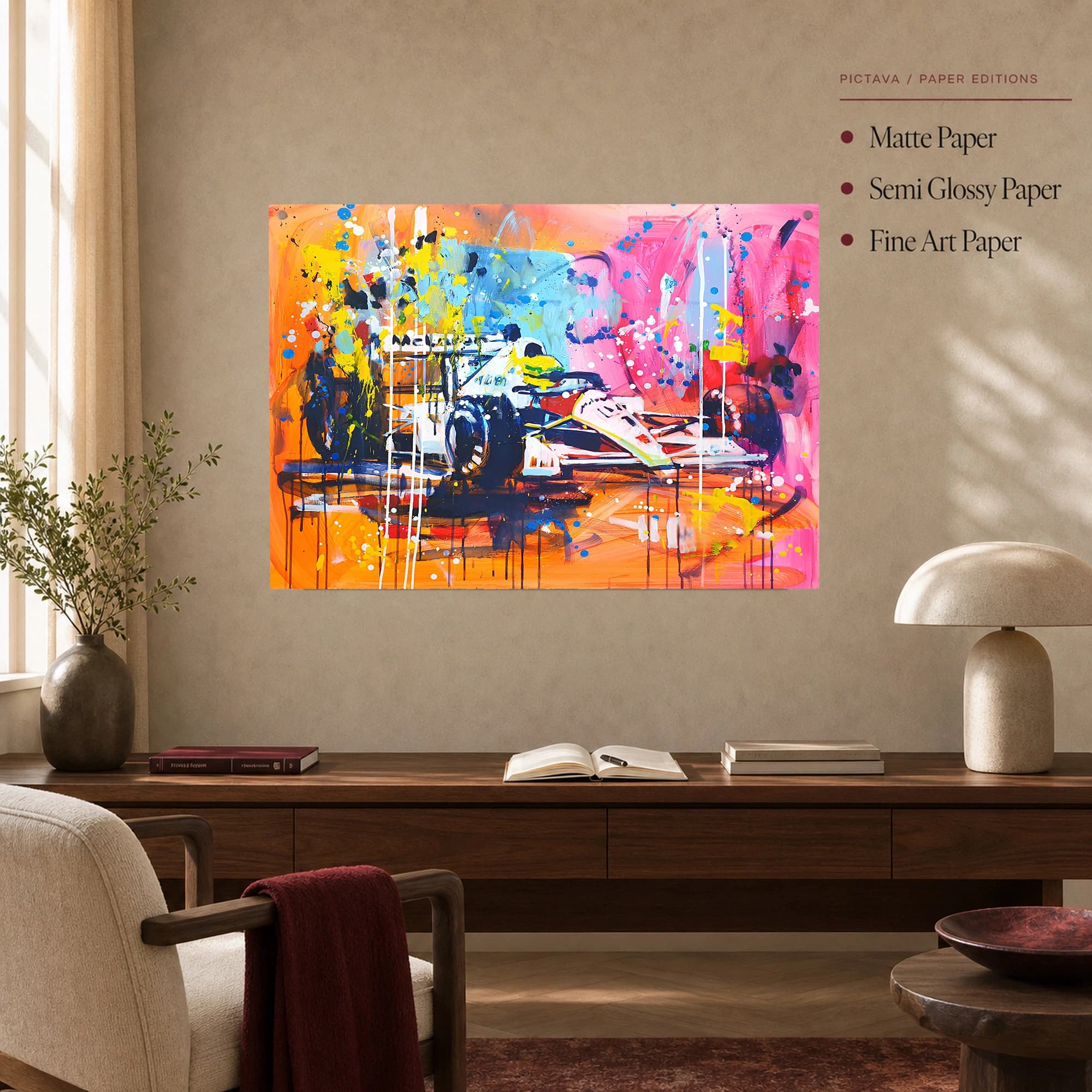 Ayrton Senna McLaren F1 Abstract Racing Wall Art, view 4