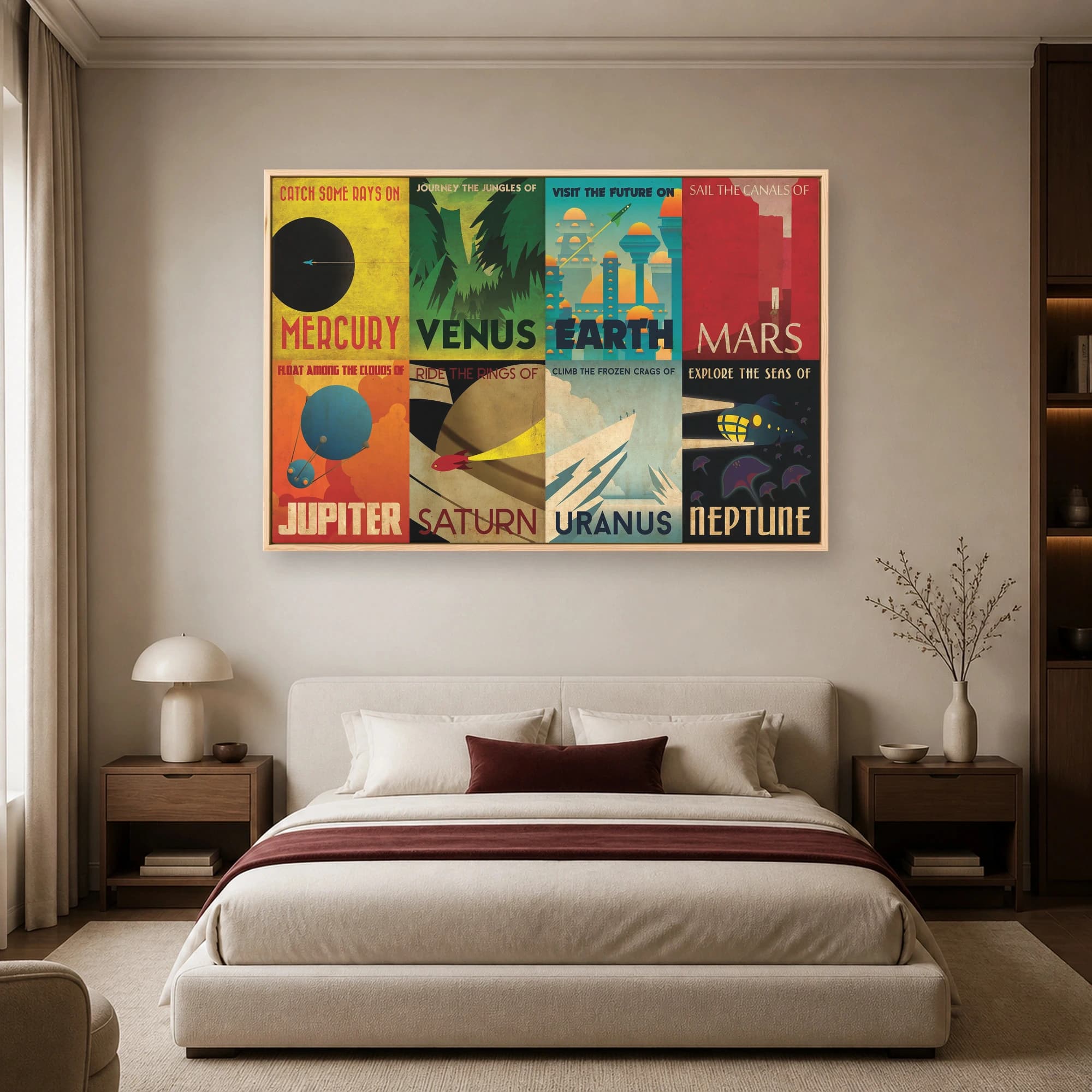 Solar System Vintage Travel Posters Sci-Fi Gallery Wall Art, view 5