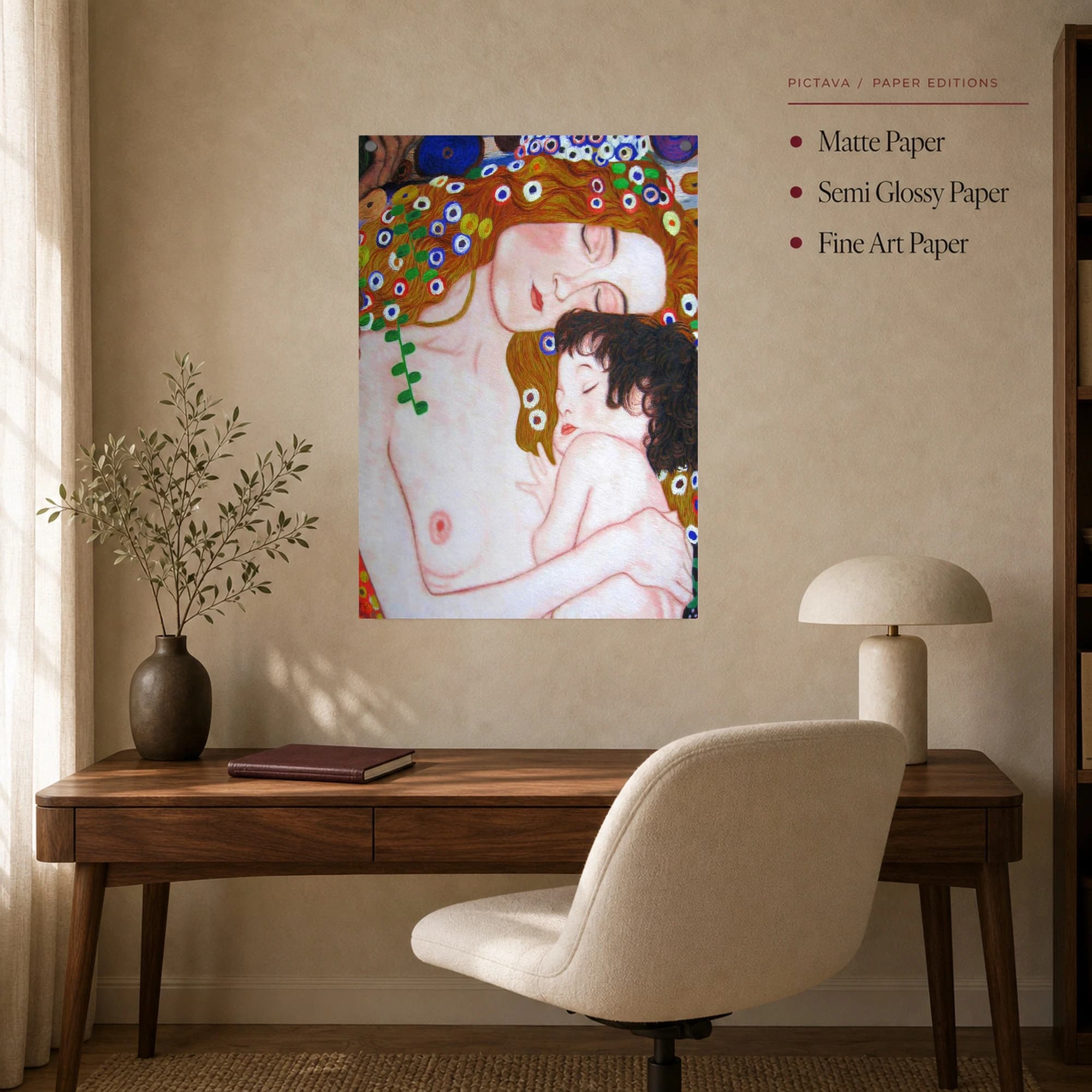 Mother and Child Art Nouveau Canvas Print, view 8