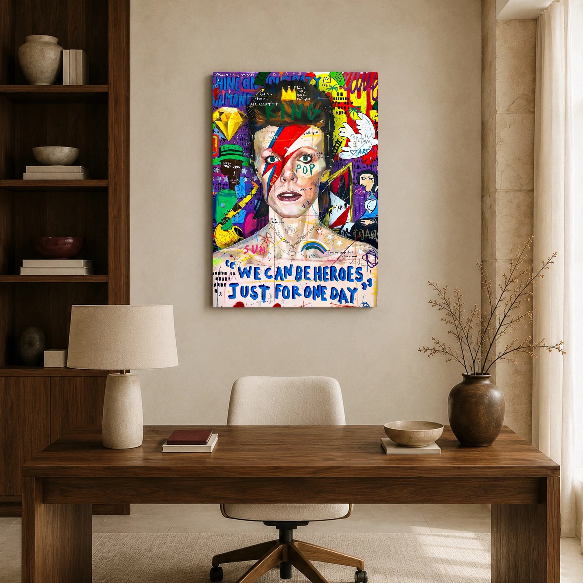David Bowie Heroes Pop Art Canvas Print, view 8