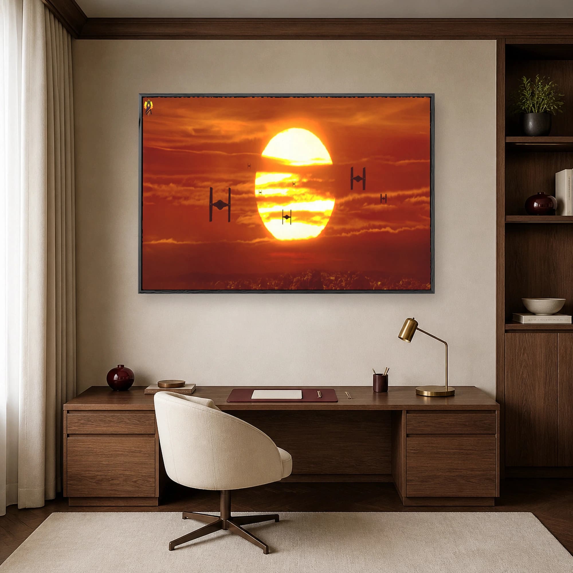TIE Fighter Sunset Sci-Fi Wall Art, view 5