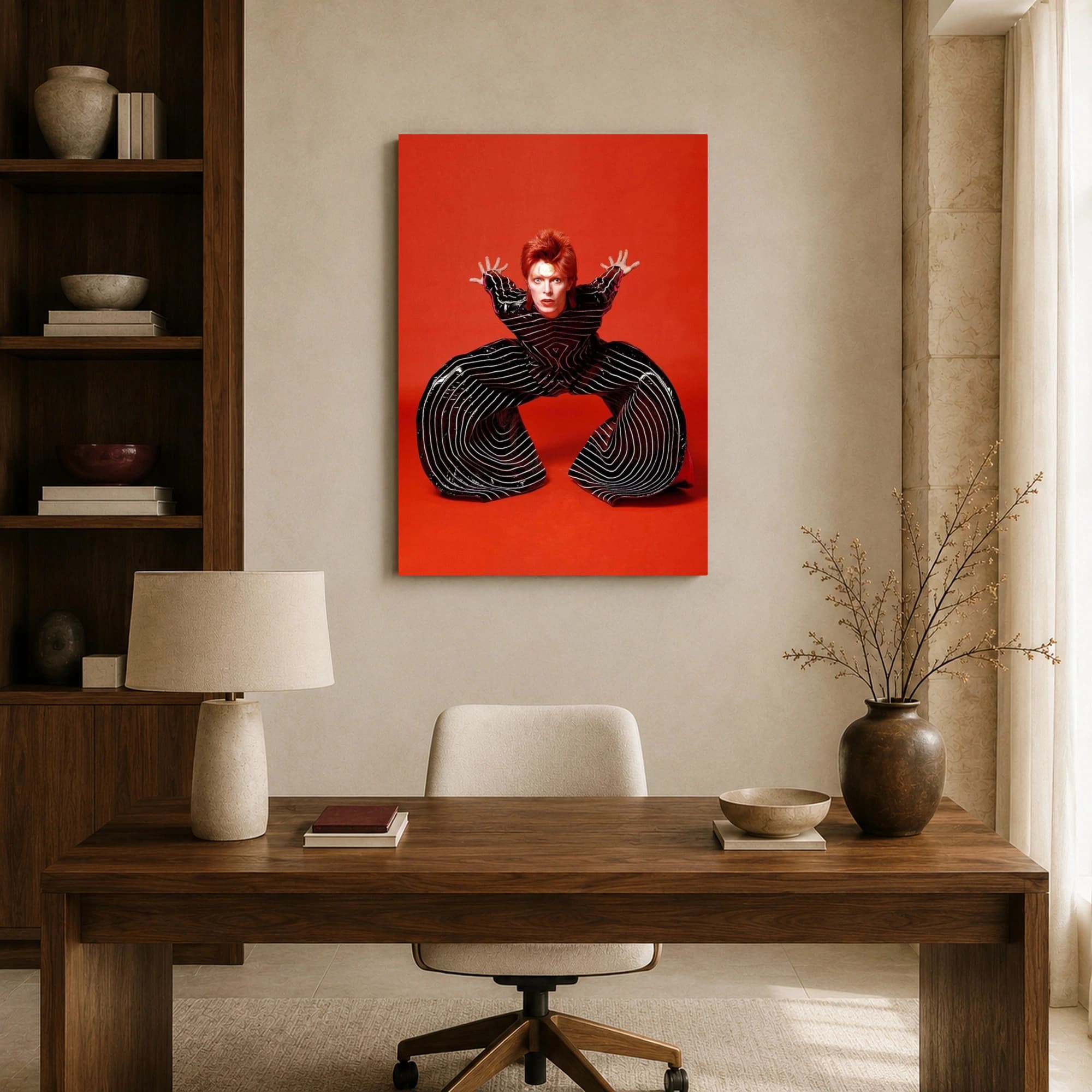 David Bowie Iconic Striped Jumpsuit Portrait Art Print, view 8