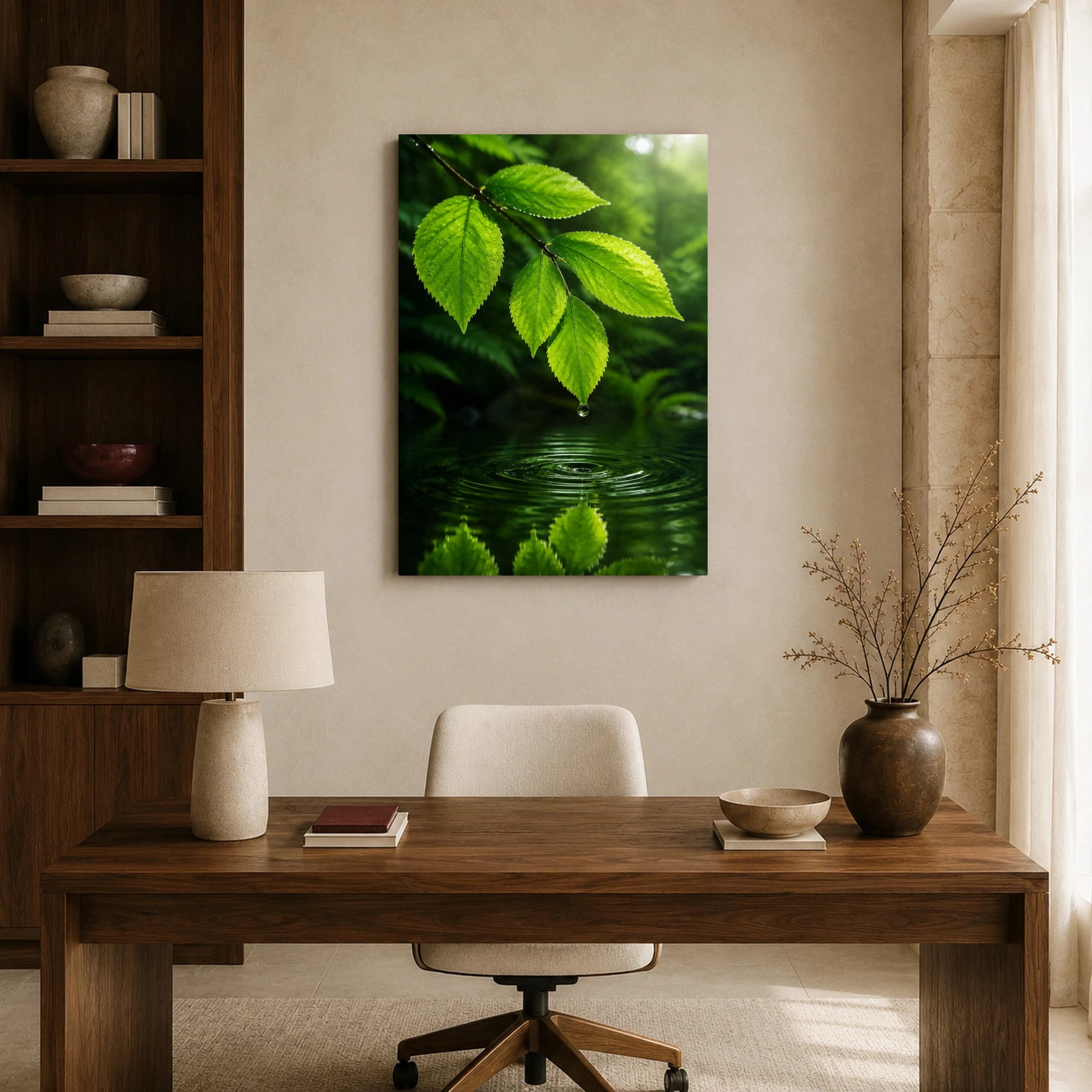 Emerald Droplet Botanical Nature Wall Art, view 8