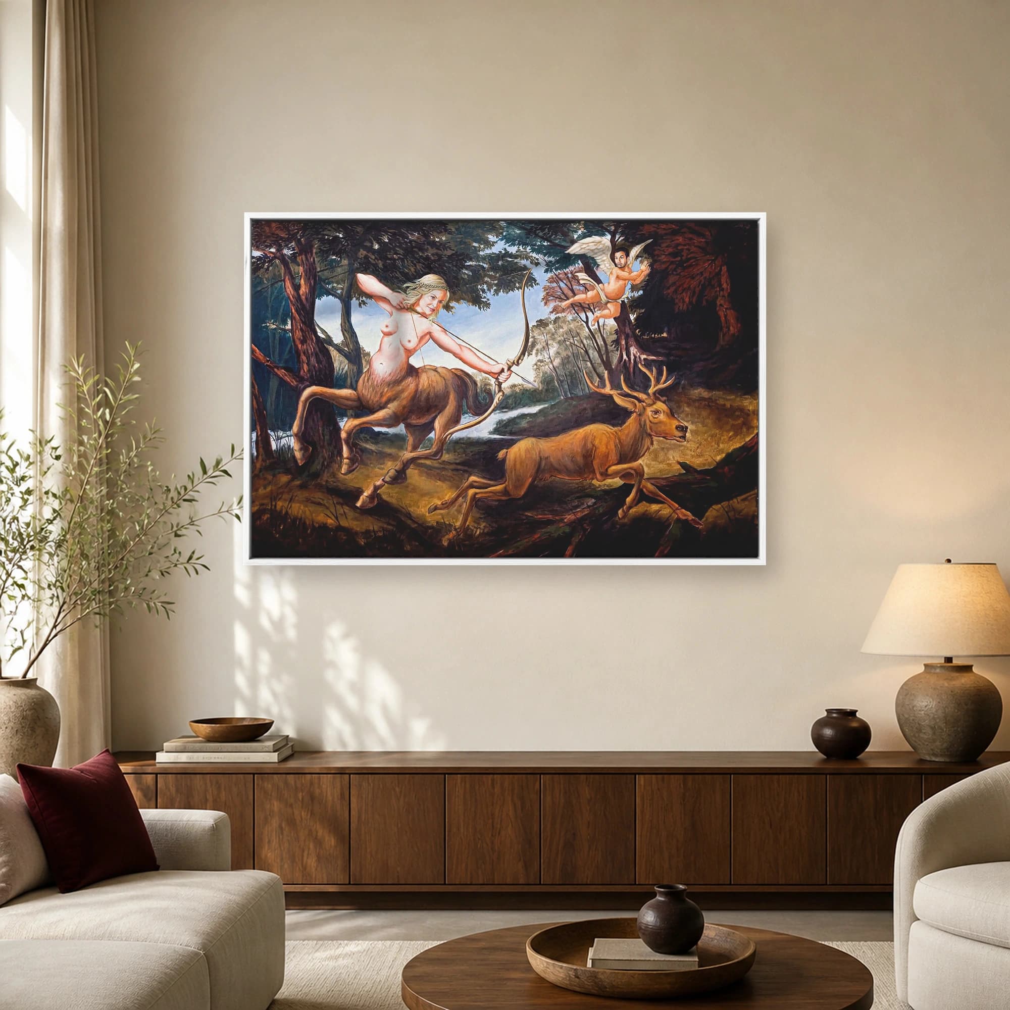 The Mythological Centaur Hunt Classical Wall Art Print, view 2