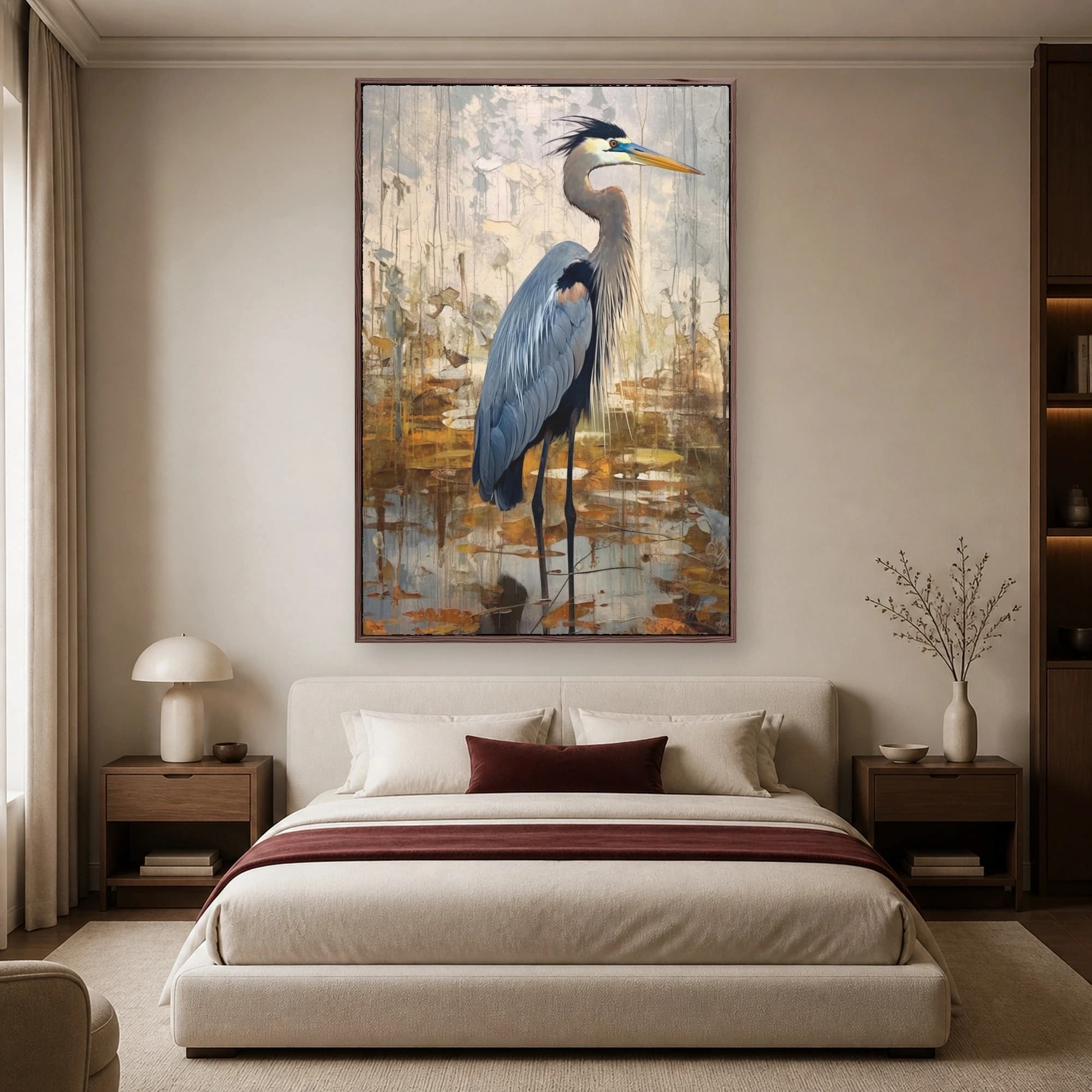 Majestic Blue Heron Wetland Fine Art Print, view 3
