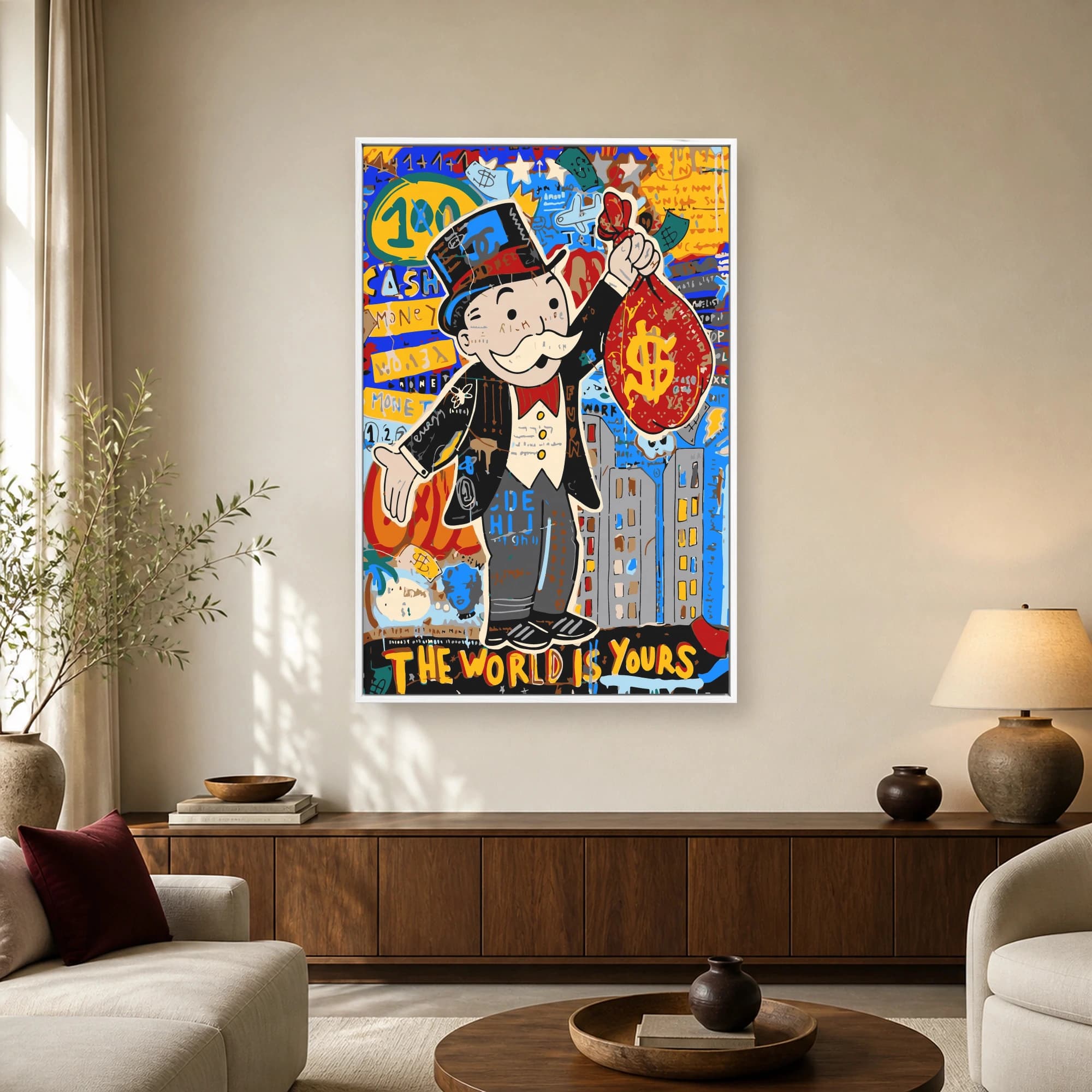 The World Is Yours Monopoly Man Pop Art Print, view 2