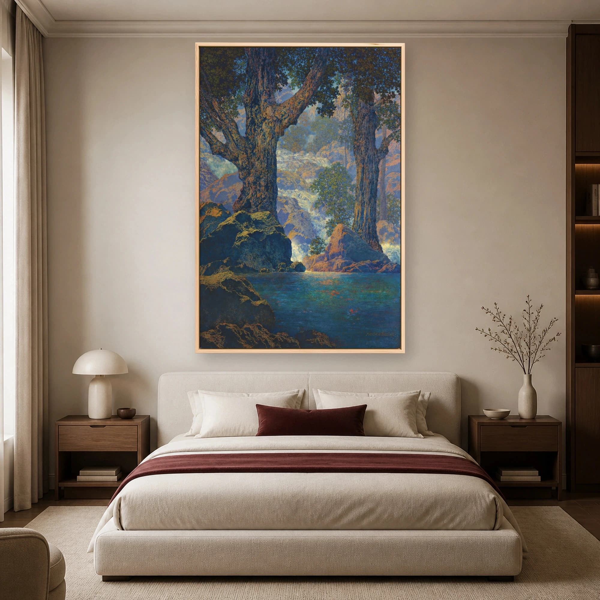 The Waterfall by Maxfield Parrish Framed Canvas Art, view 4
