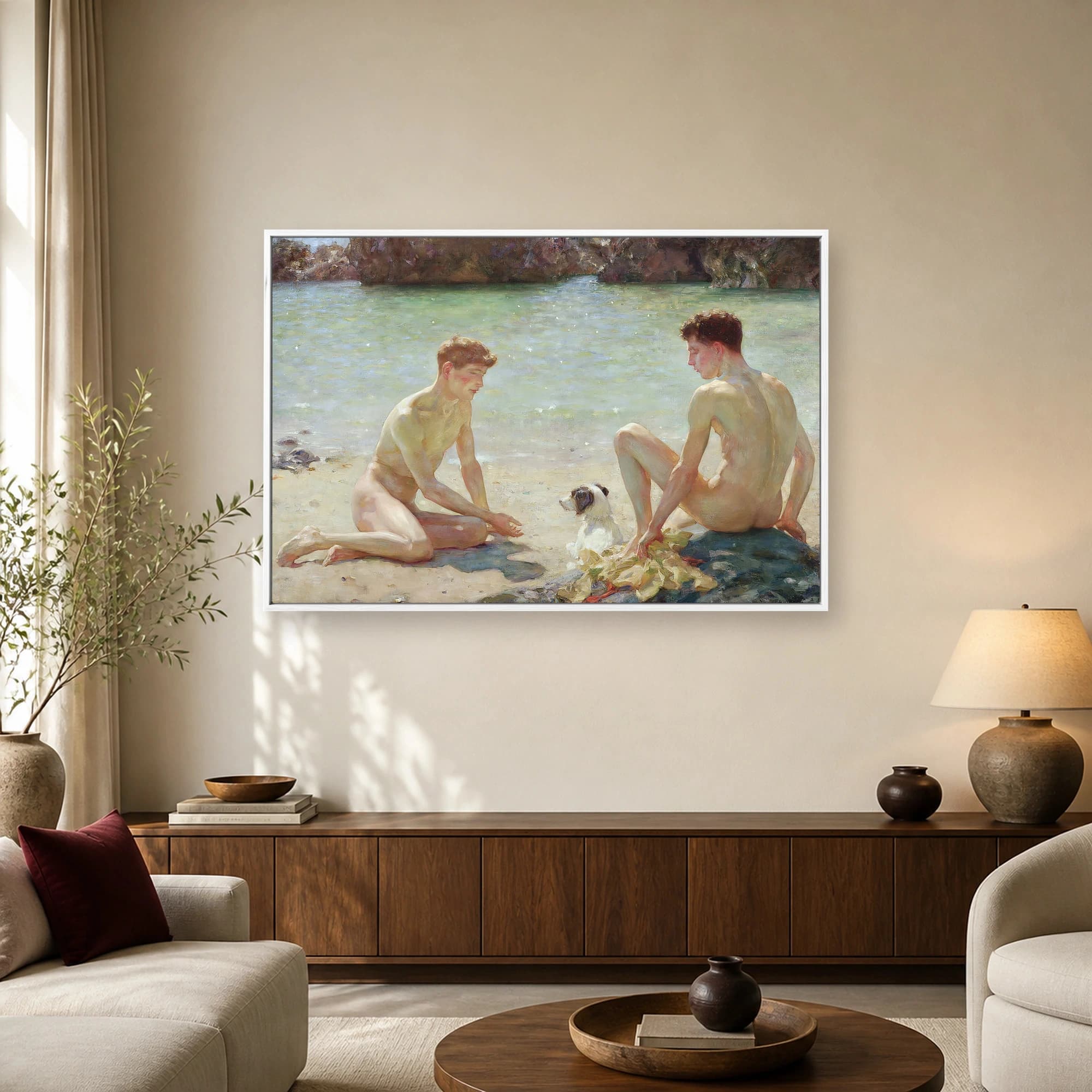 Boys by the Sea Fine Art Coastal Print, view 2