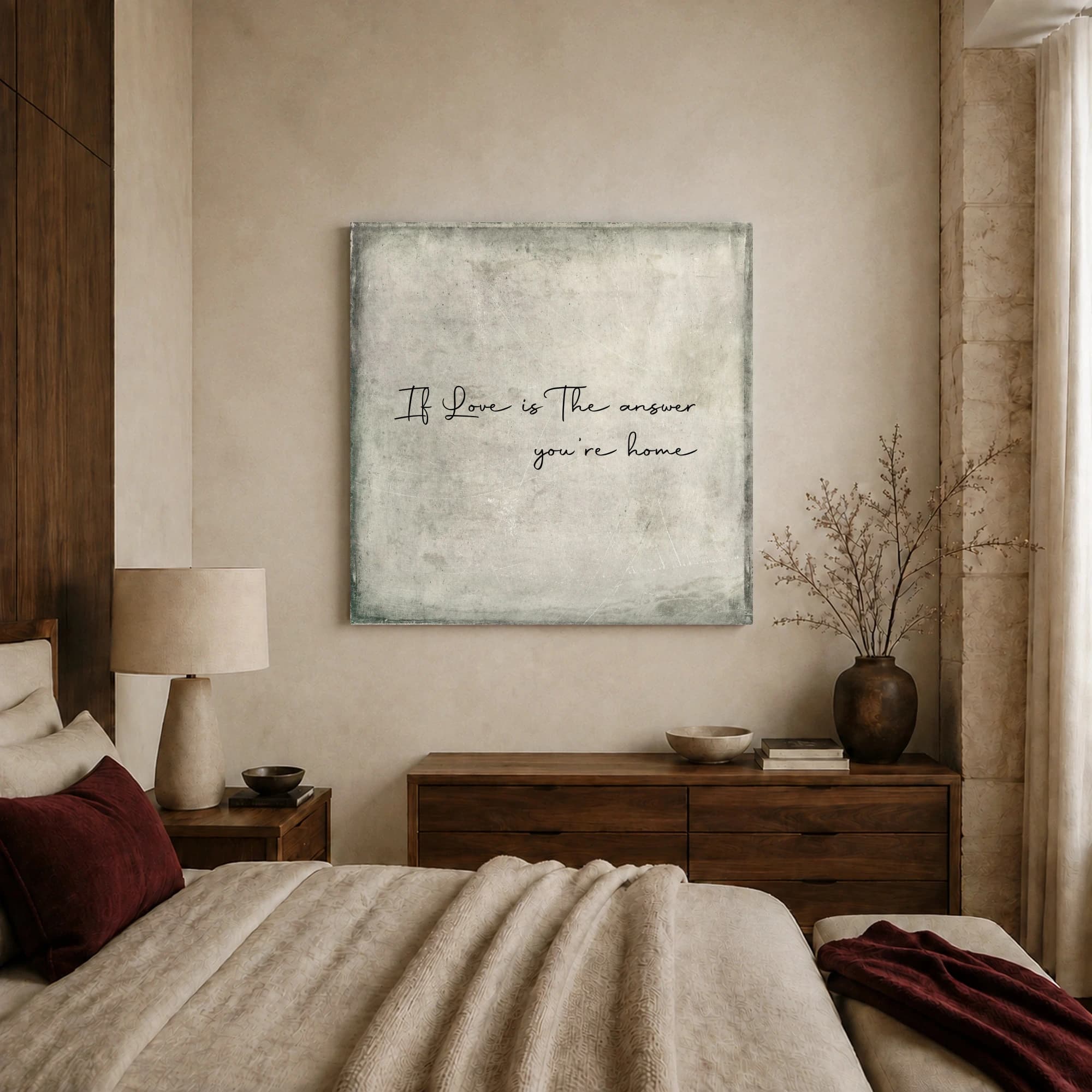 If Love Is The Answer You're Home Typography Print, view 2