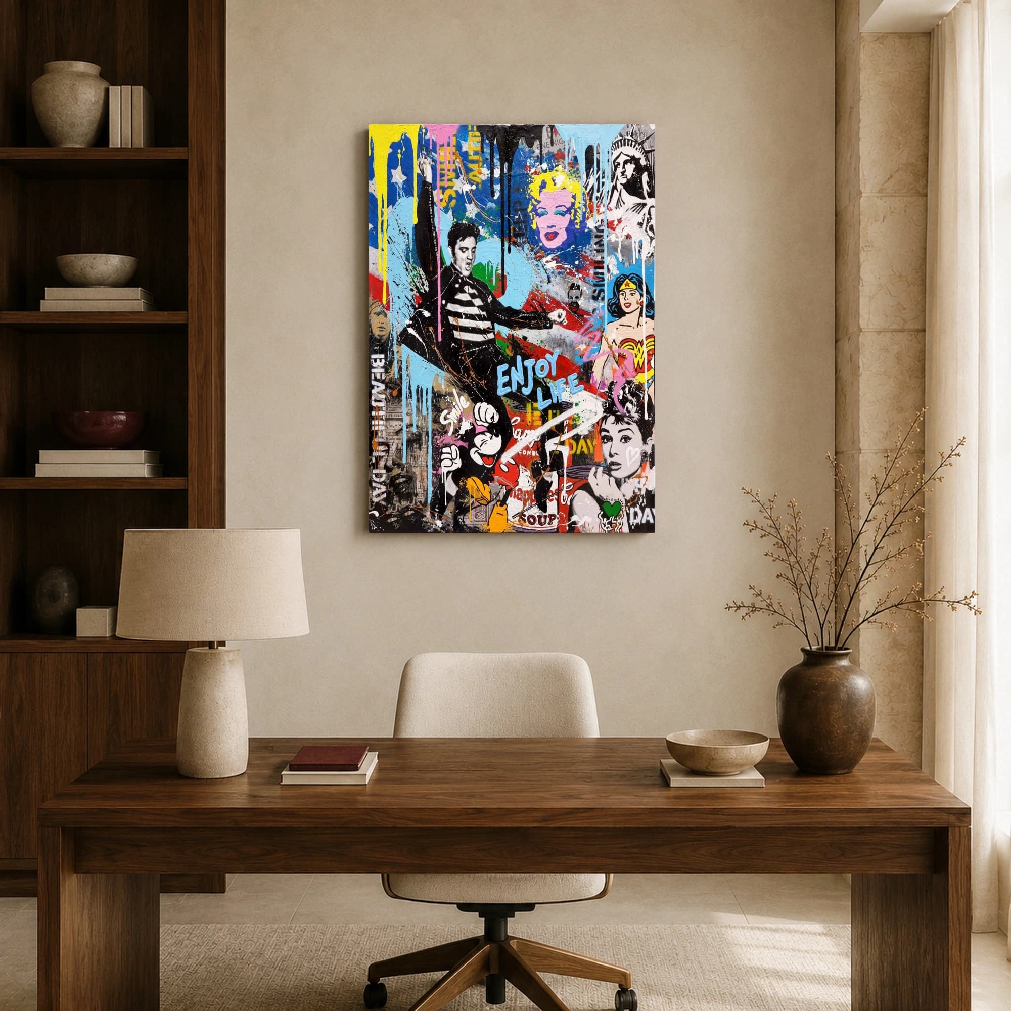 Pop Culture Icons Graffiti Mashup Wall Art, view 8