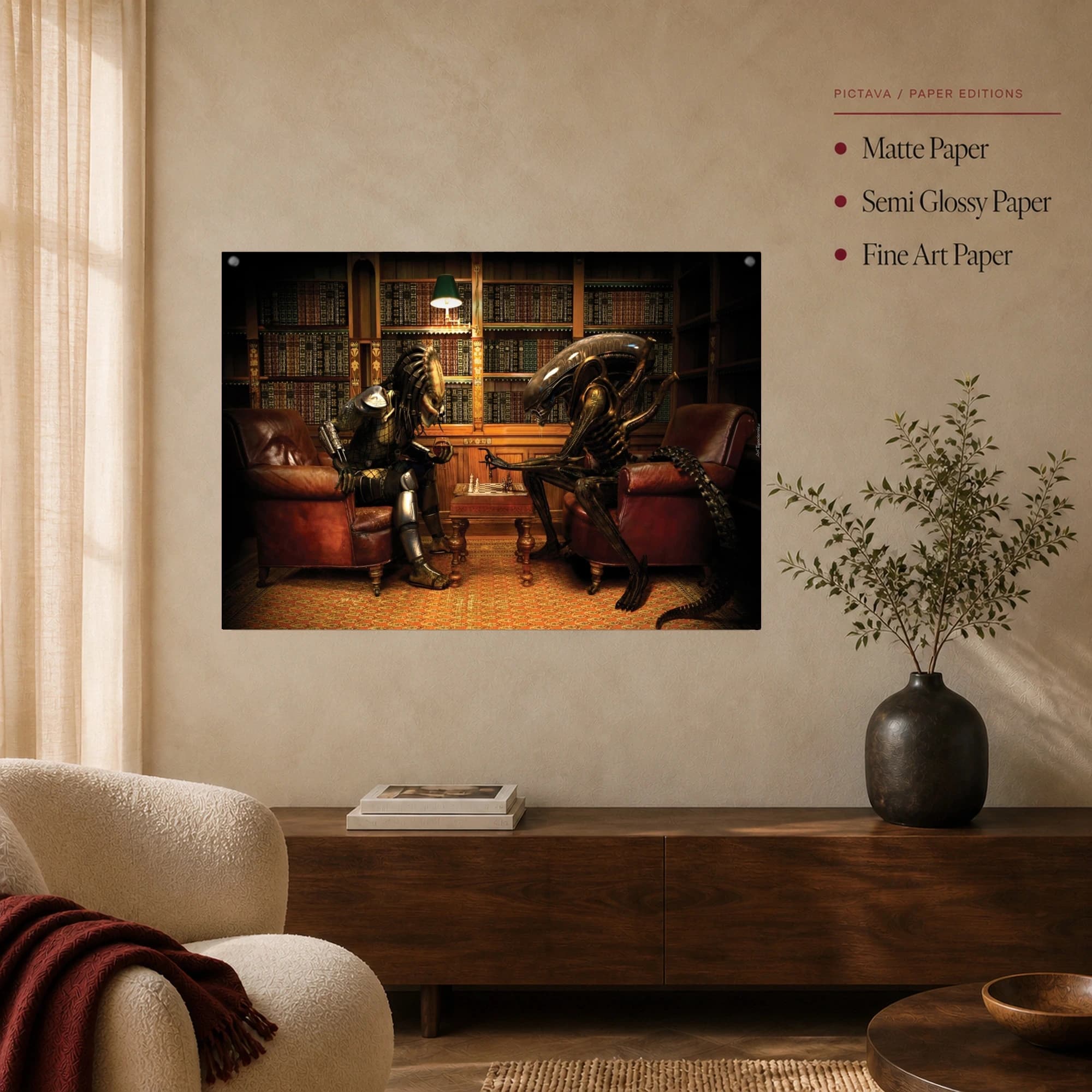 Alien vs Predator Chess Match Canvas Print, view 4