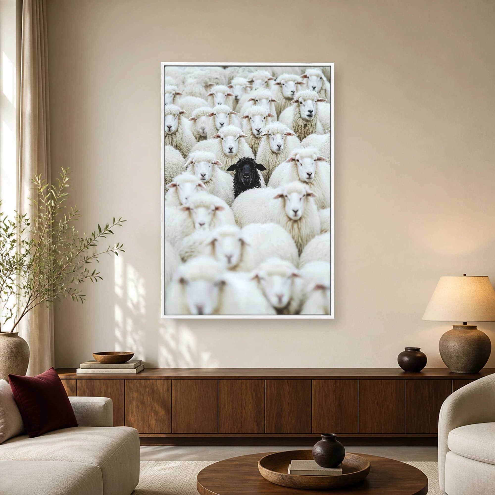 The Black Sheep Among The Flock Canvas Wall Art, view 2