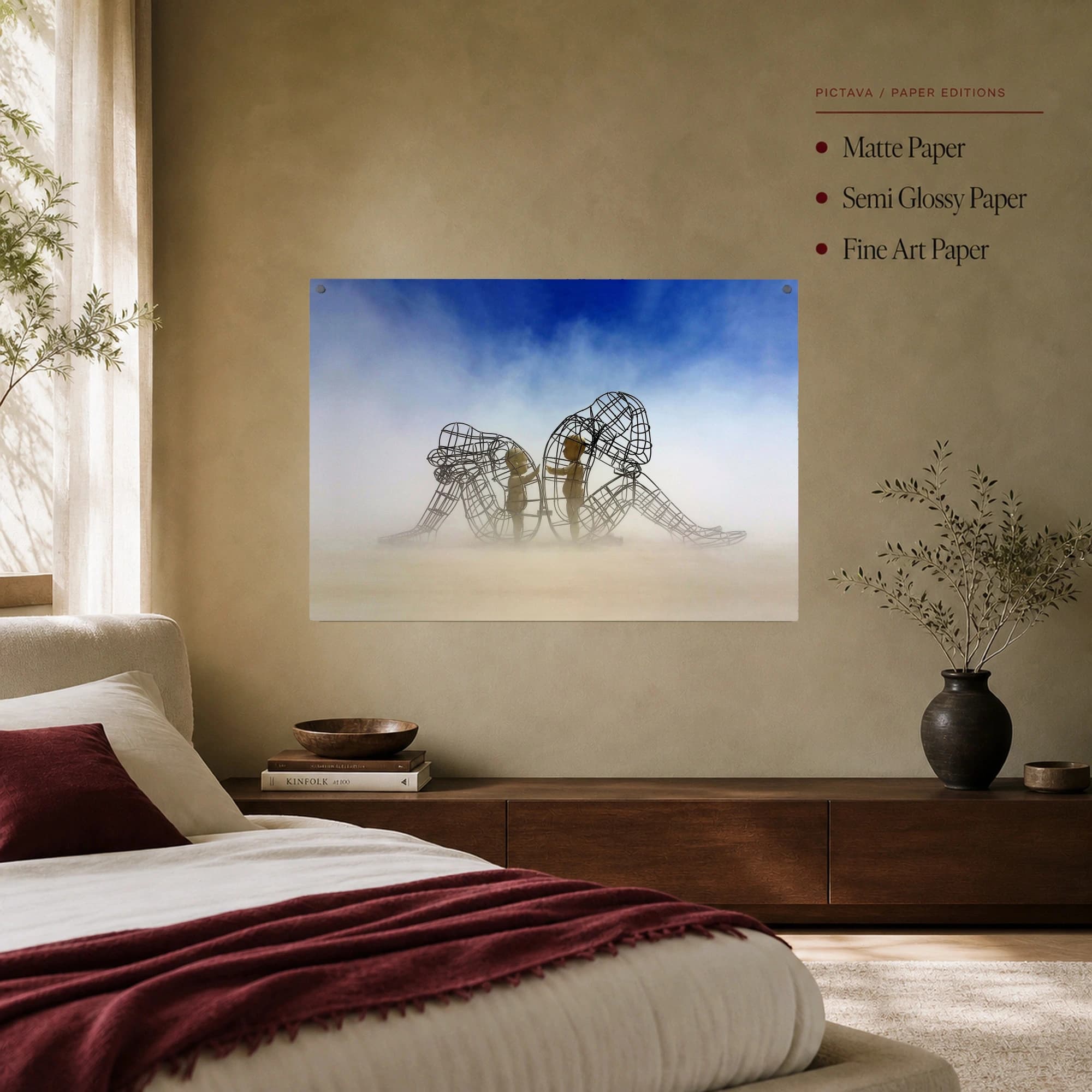 Wireframe Statues Desert Art Print, view 7