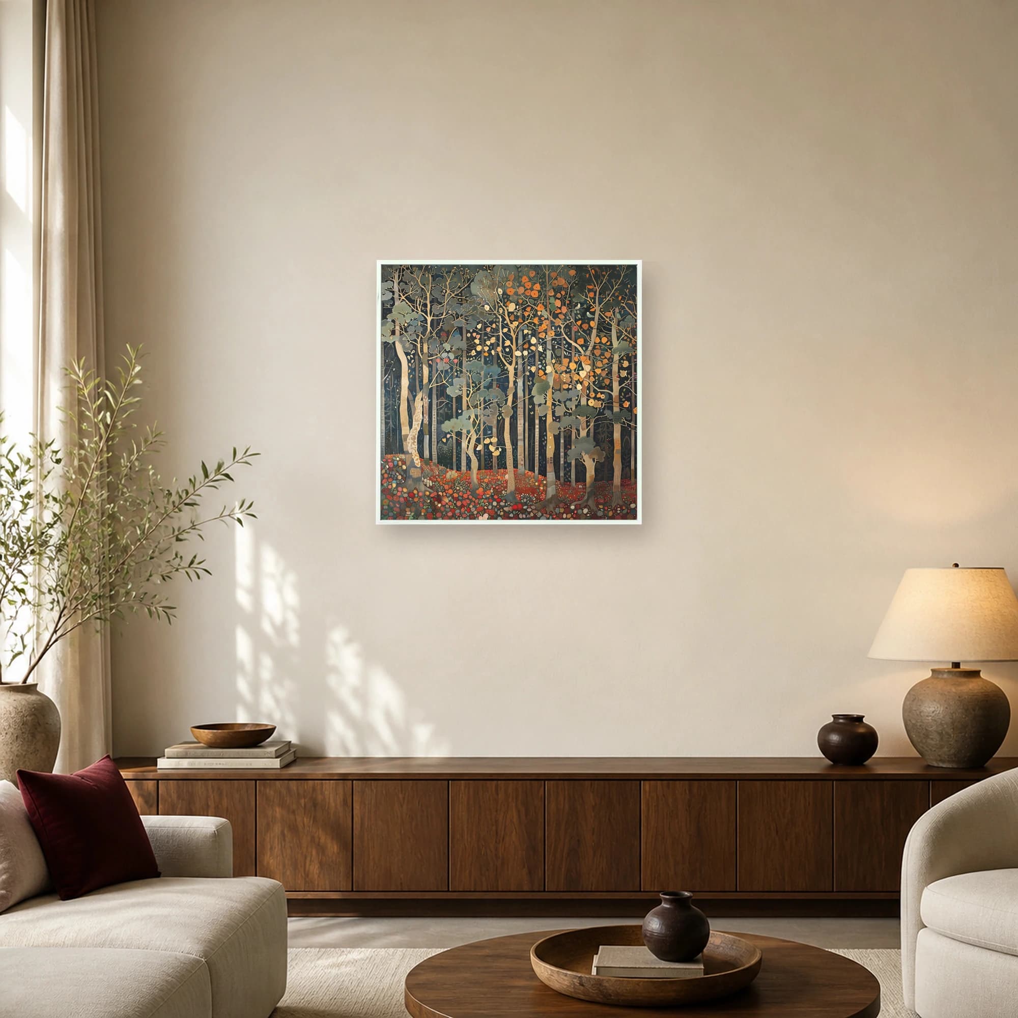 Golden Forest Tapestry Symbolist Wall Art, view 5