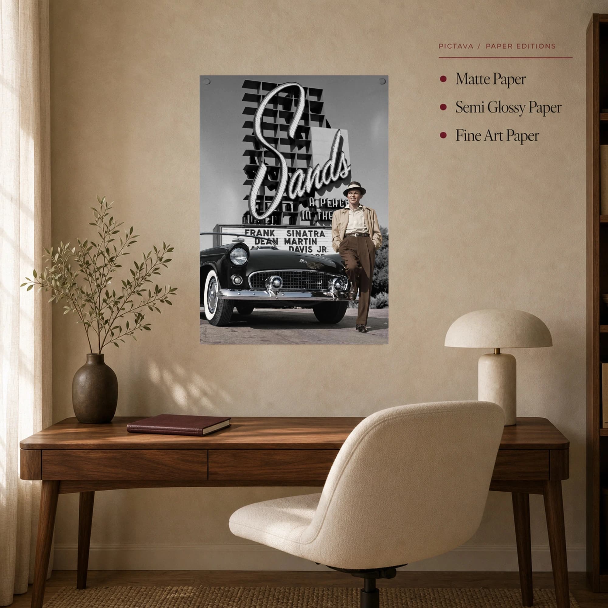 Frank Sinatra at The Sands Las Vegas Vintage Wall Art, view 7