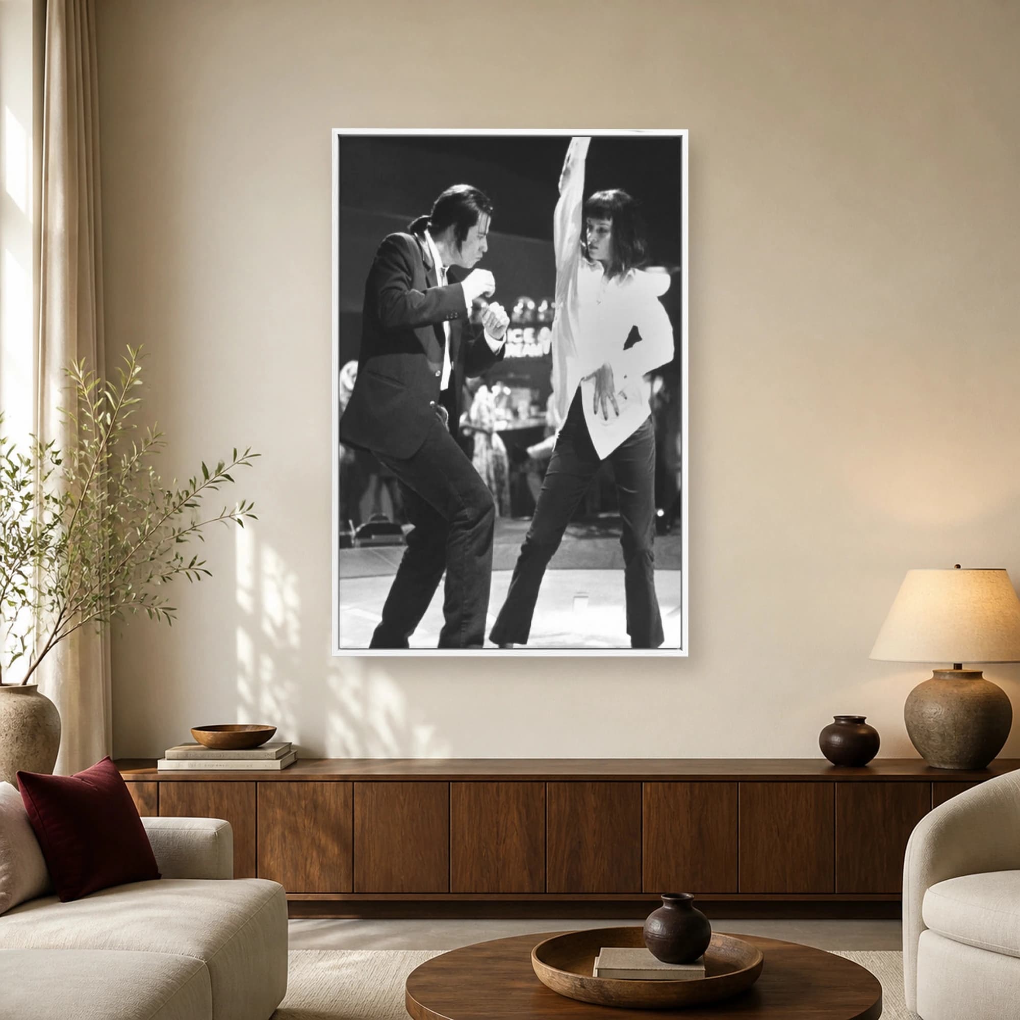 Iconic Movie Dance Scene Black and White Wall Art, view 2