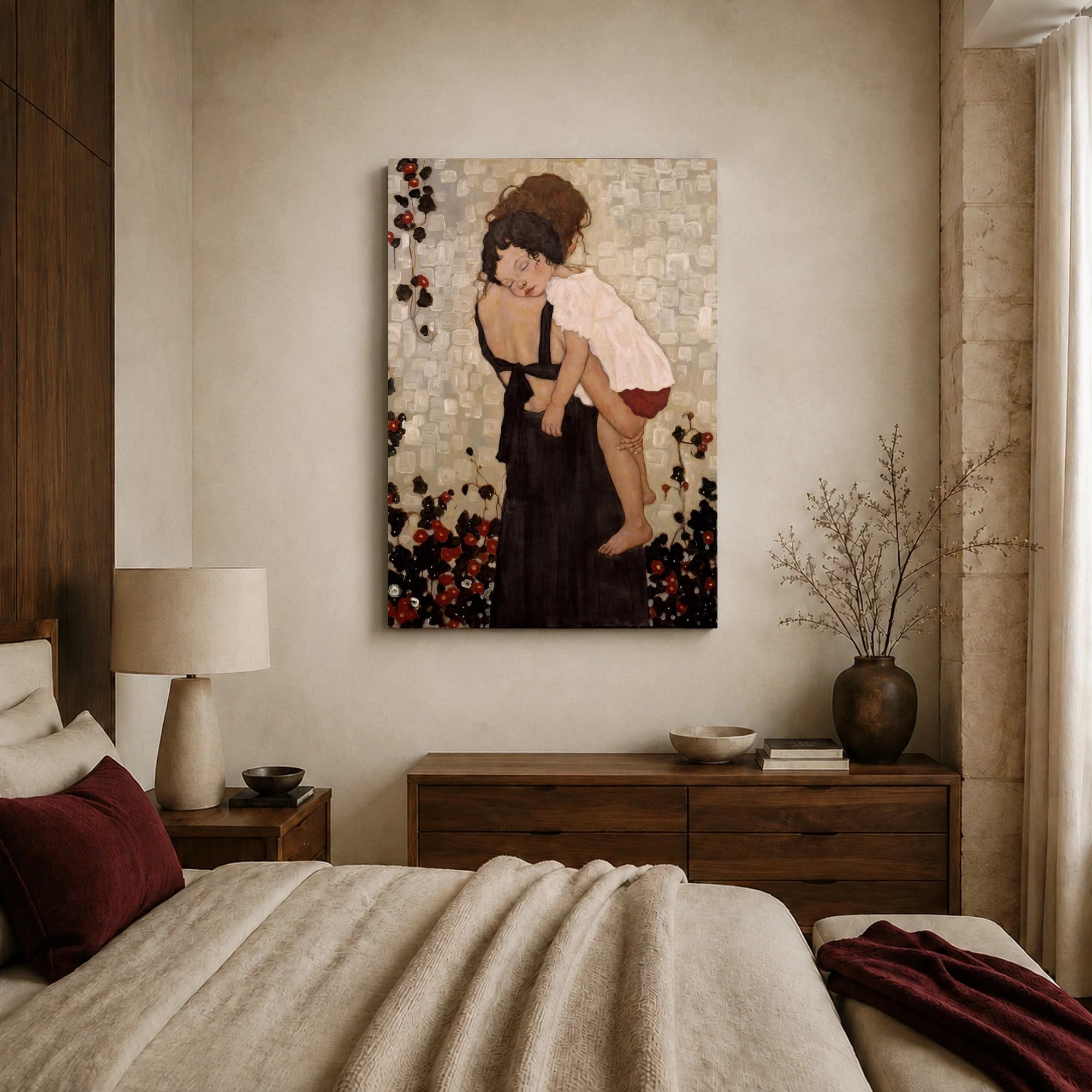 Mother and Child Art Nouveau Painting Fine Art Print, view 8
