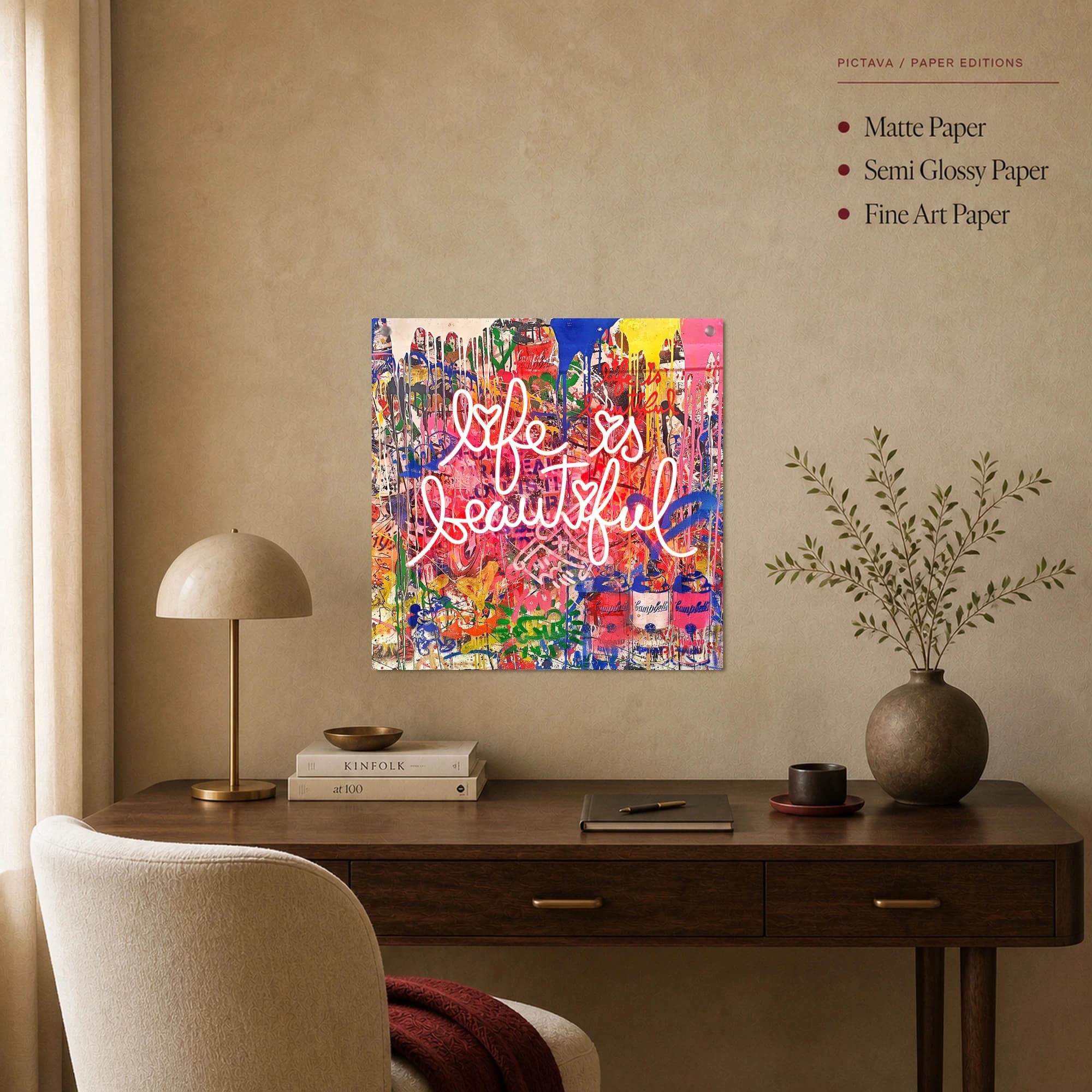 Life is Beautiful Graffiti Pop Art Canvas, view 2