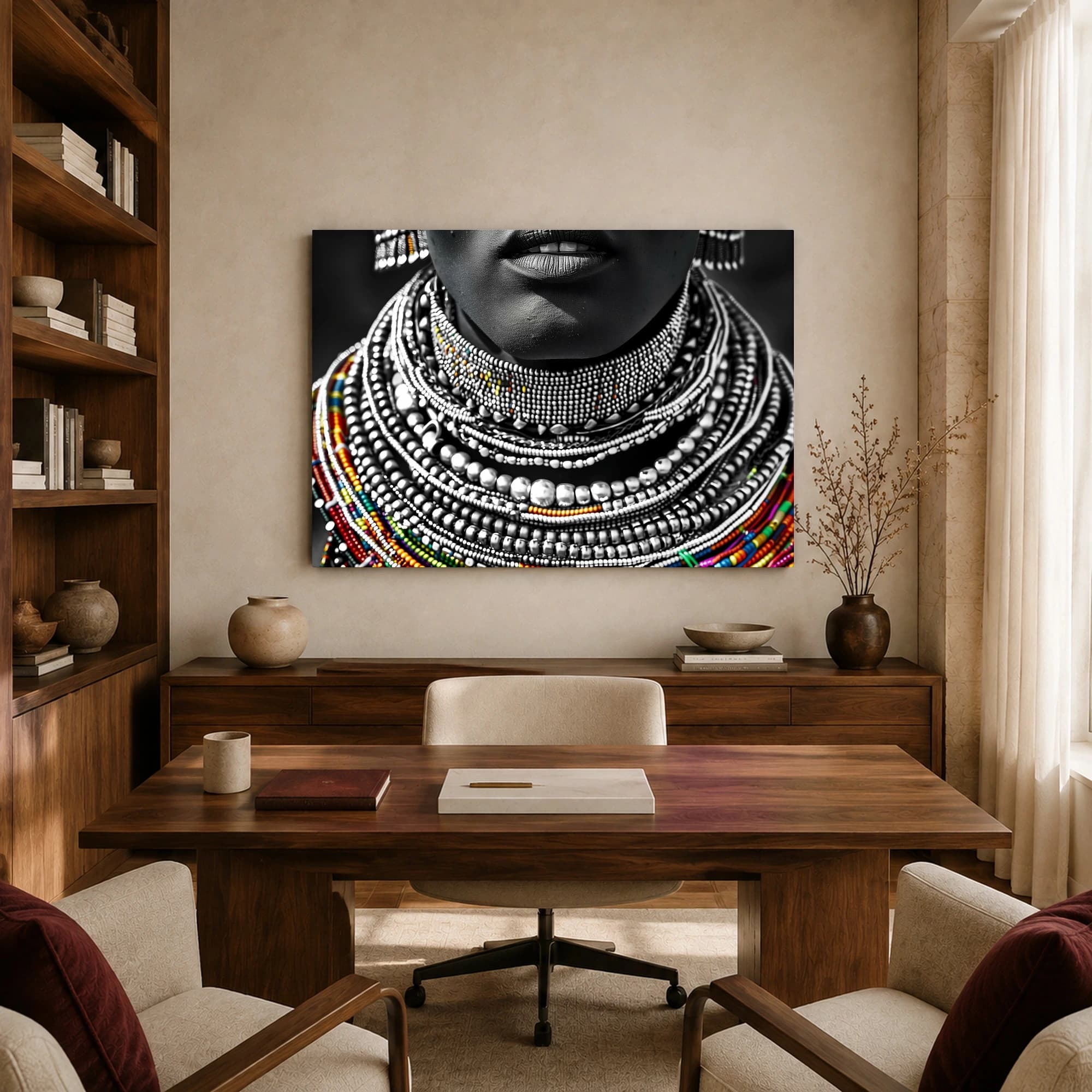 Beaded Heritage Elegance Fine Art Portrait Print, view 8