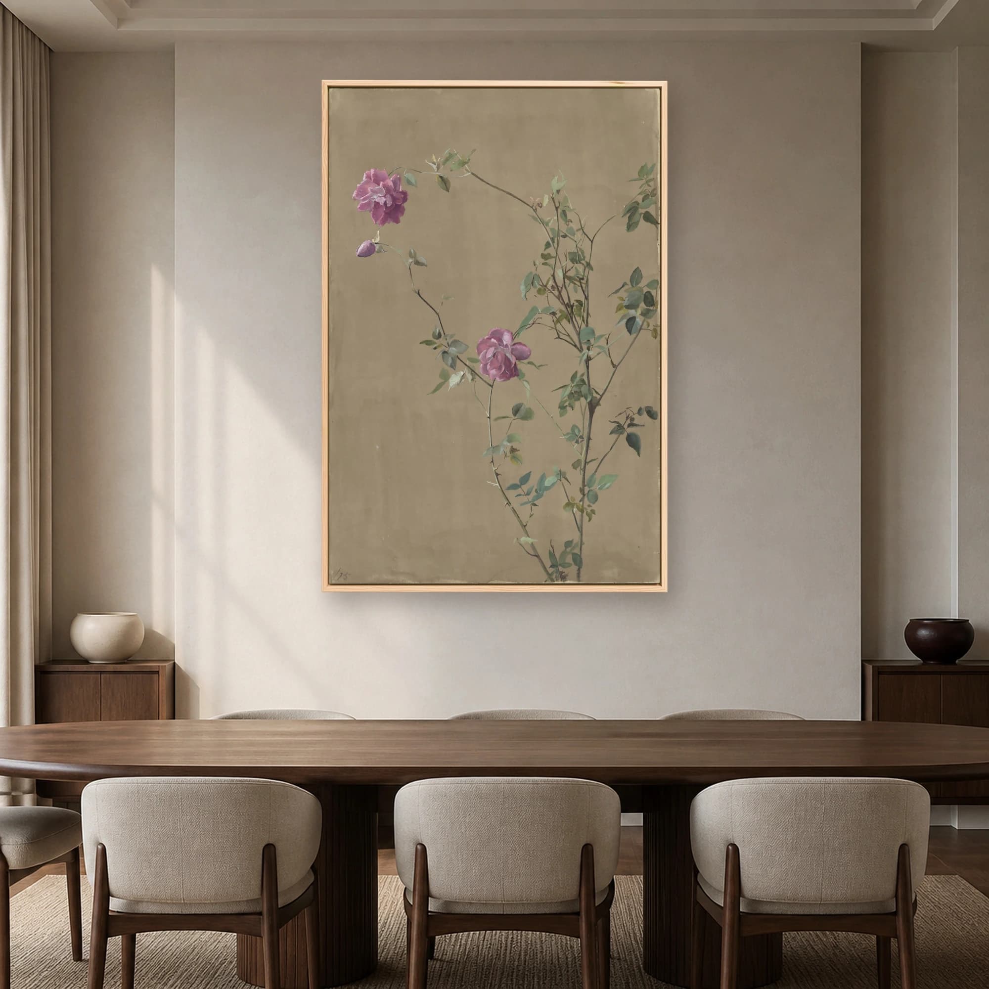 Study of Pink Roses Vintage Botanical Art Print, view 7