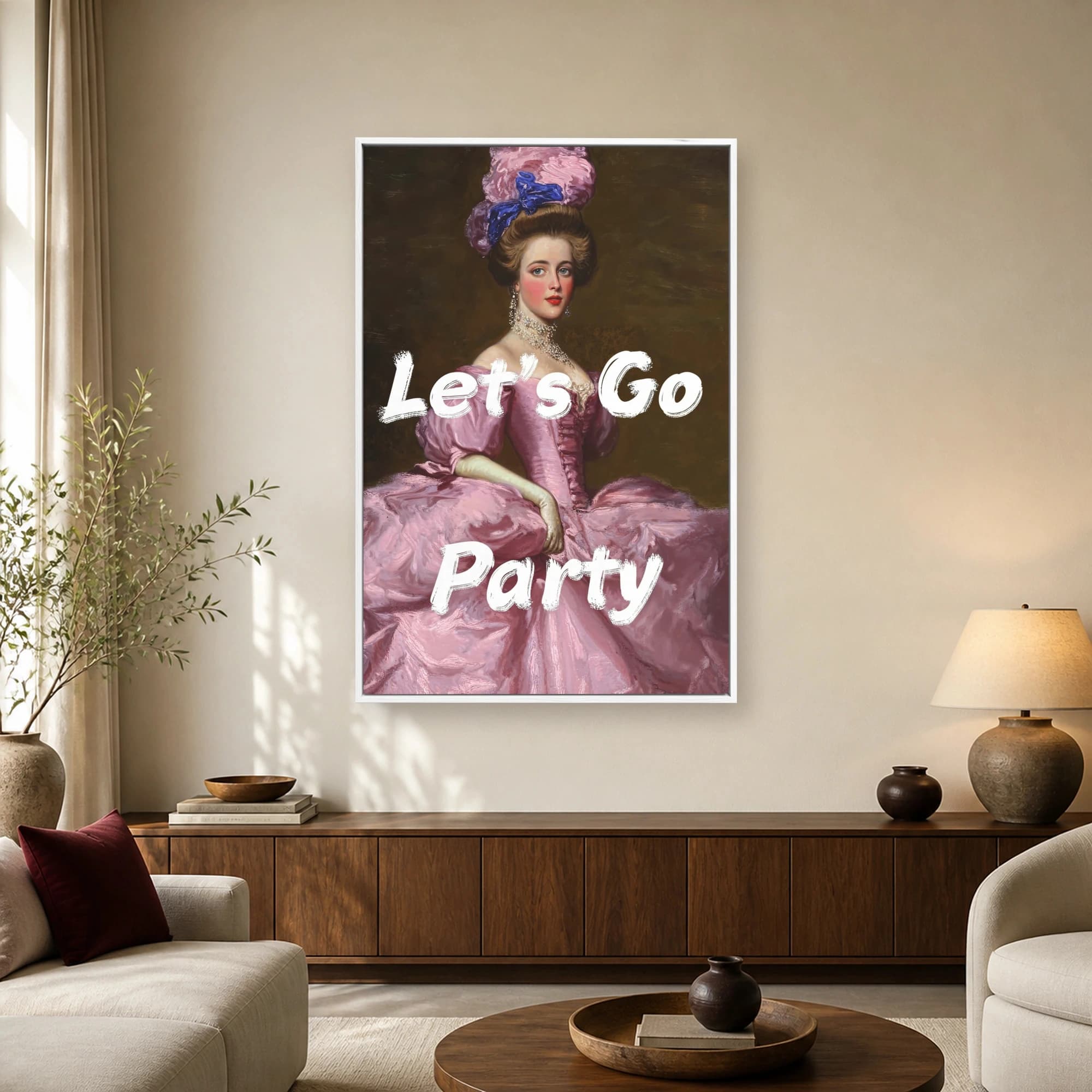 Let's Go Party Funny Classical Portrait Wall Art, view 2