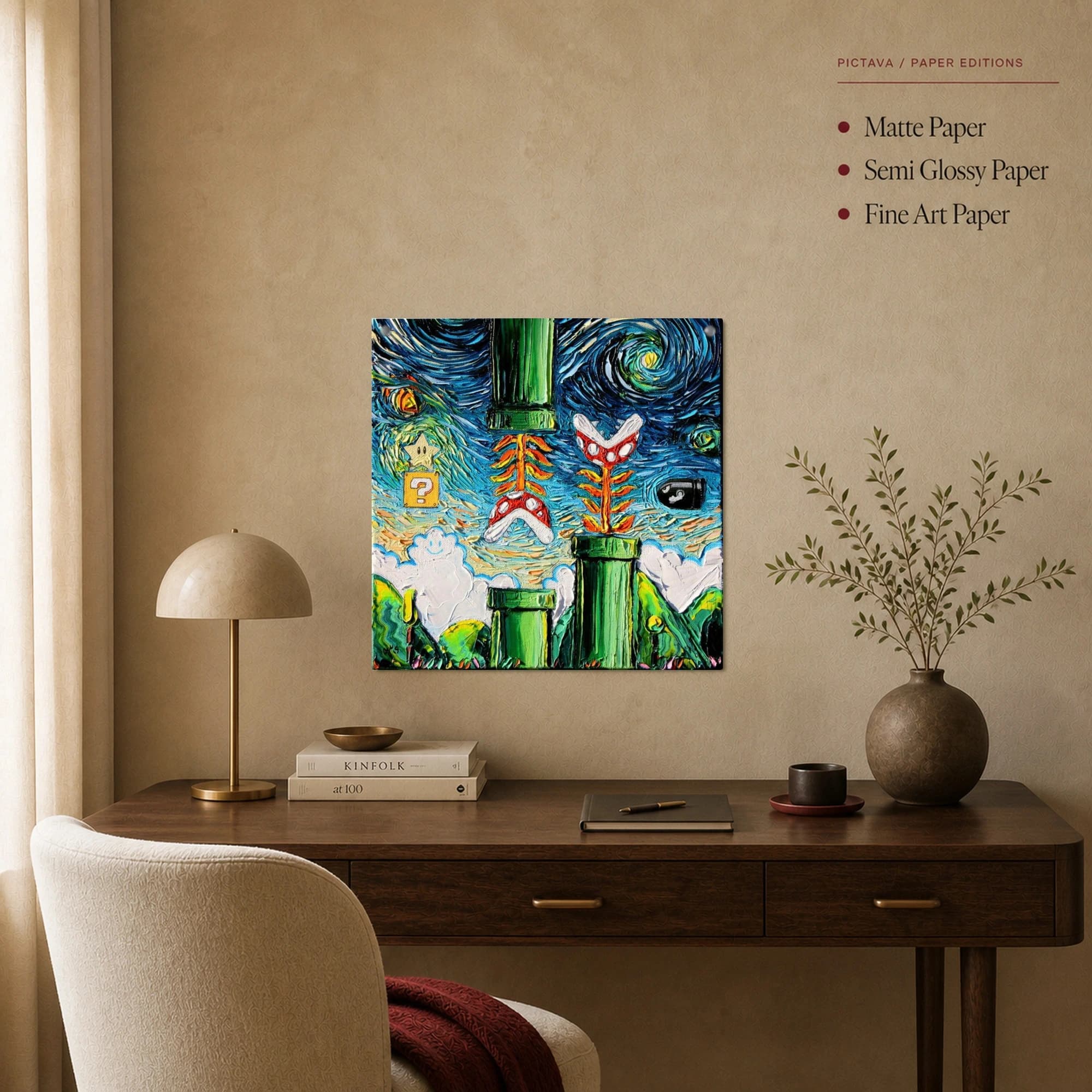 Starry Night Over The Mushroom Kingdom Canvas Print, view 2