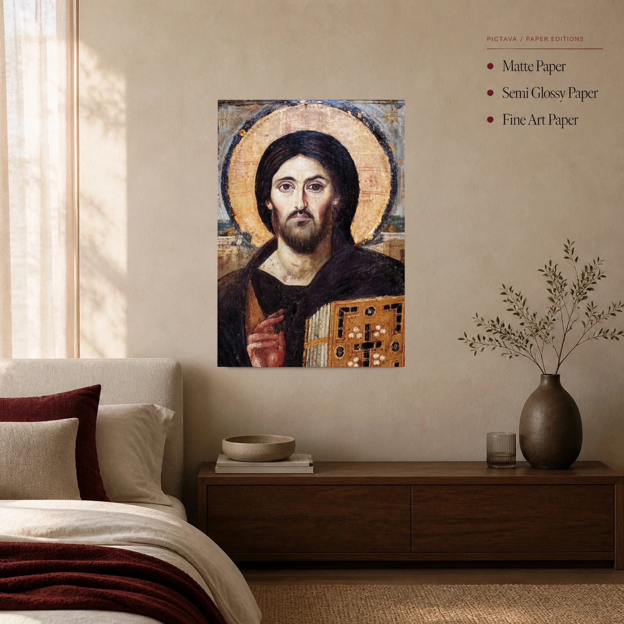 Christ Pantocrator Byzantine Icon Canvas Print, view 2
