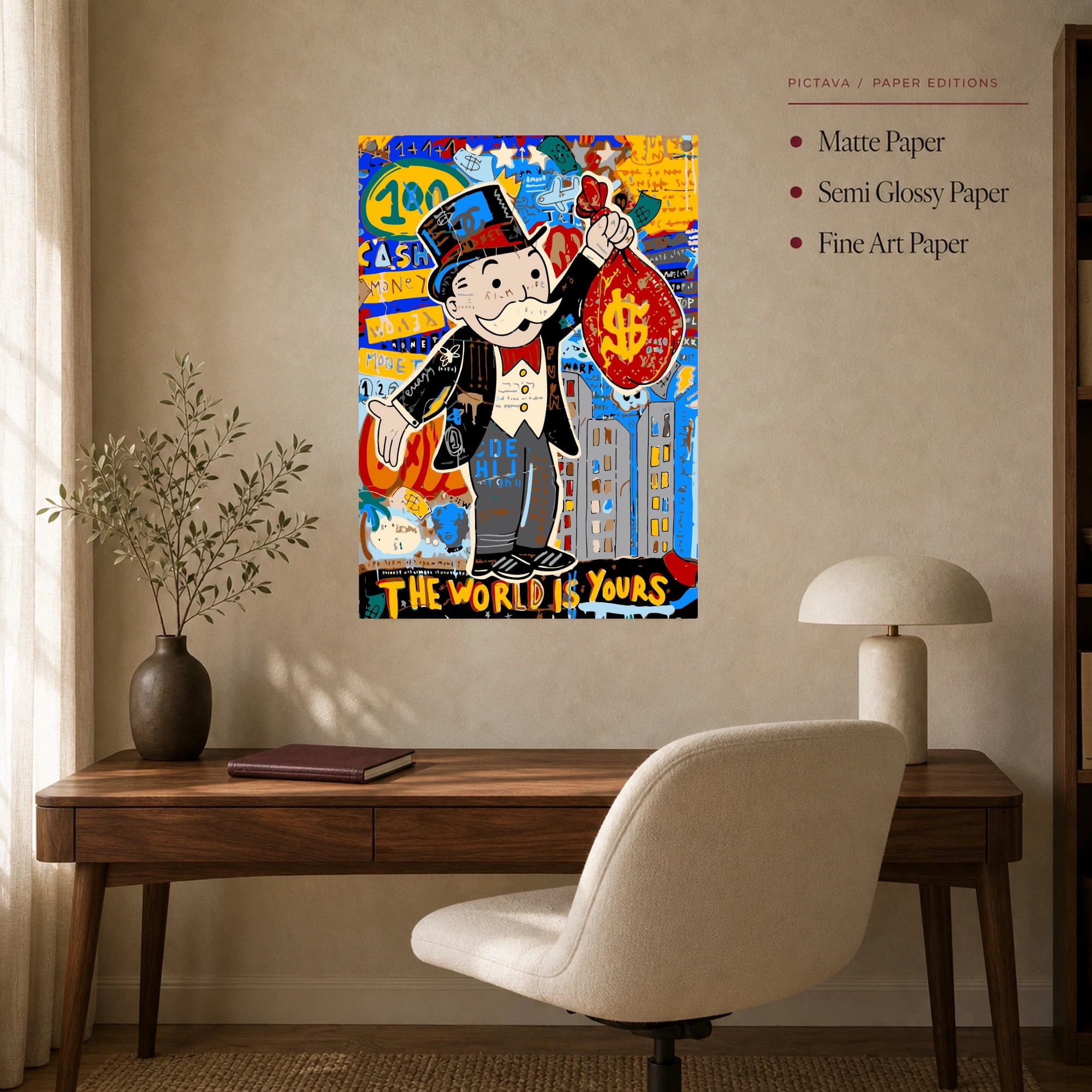 The World Is Yours Monopoly Man Pop Art Print, view 6