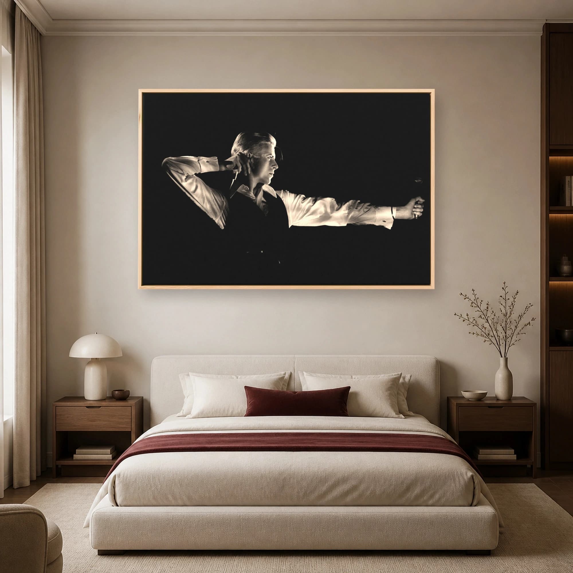 David Bowie Iconic Bow and Arrow Black and White Portrait Art Print, view 5