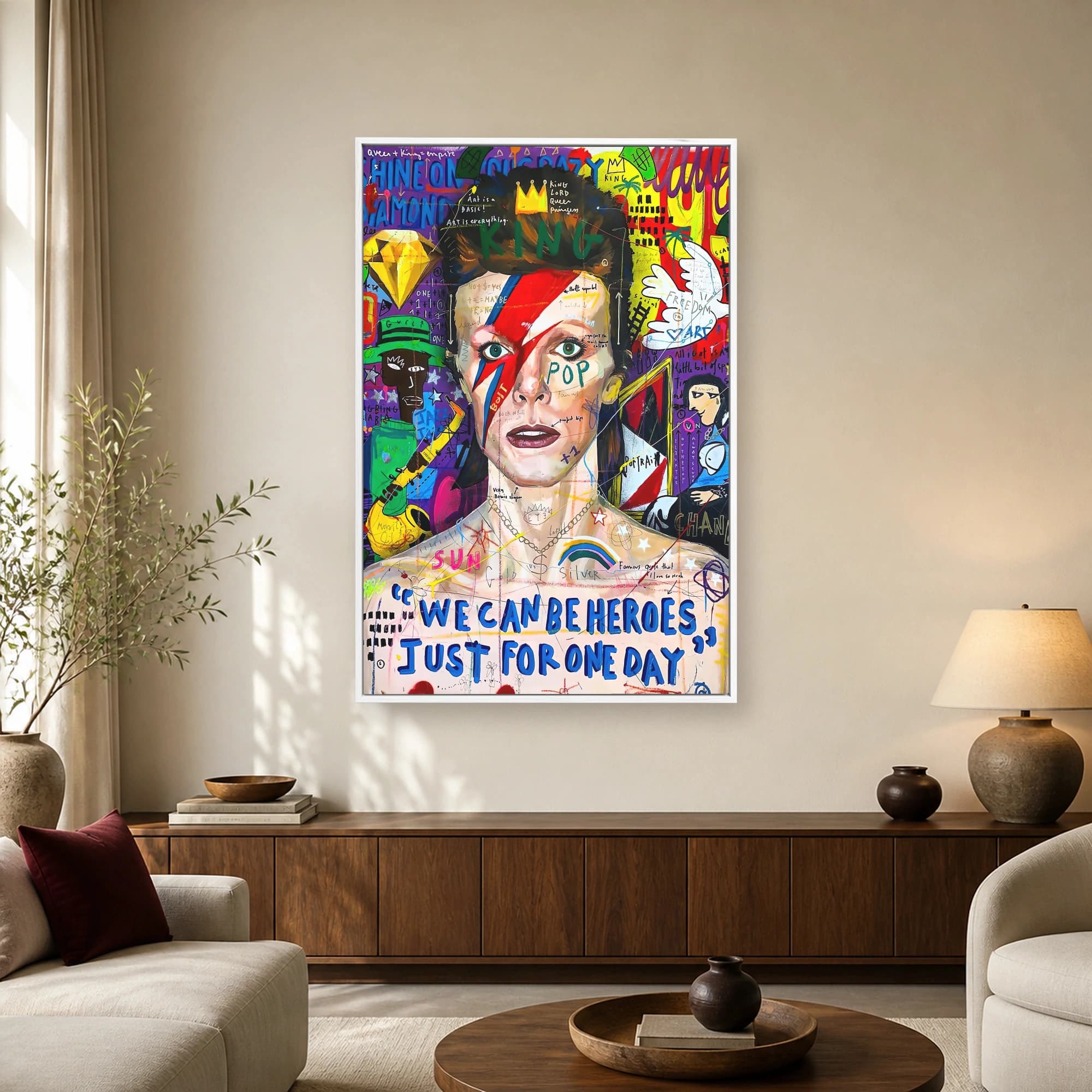 David Bowie Heroes Pop Art Canvas Print, view 2