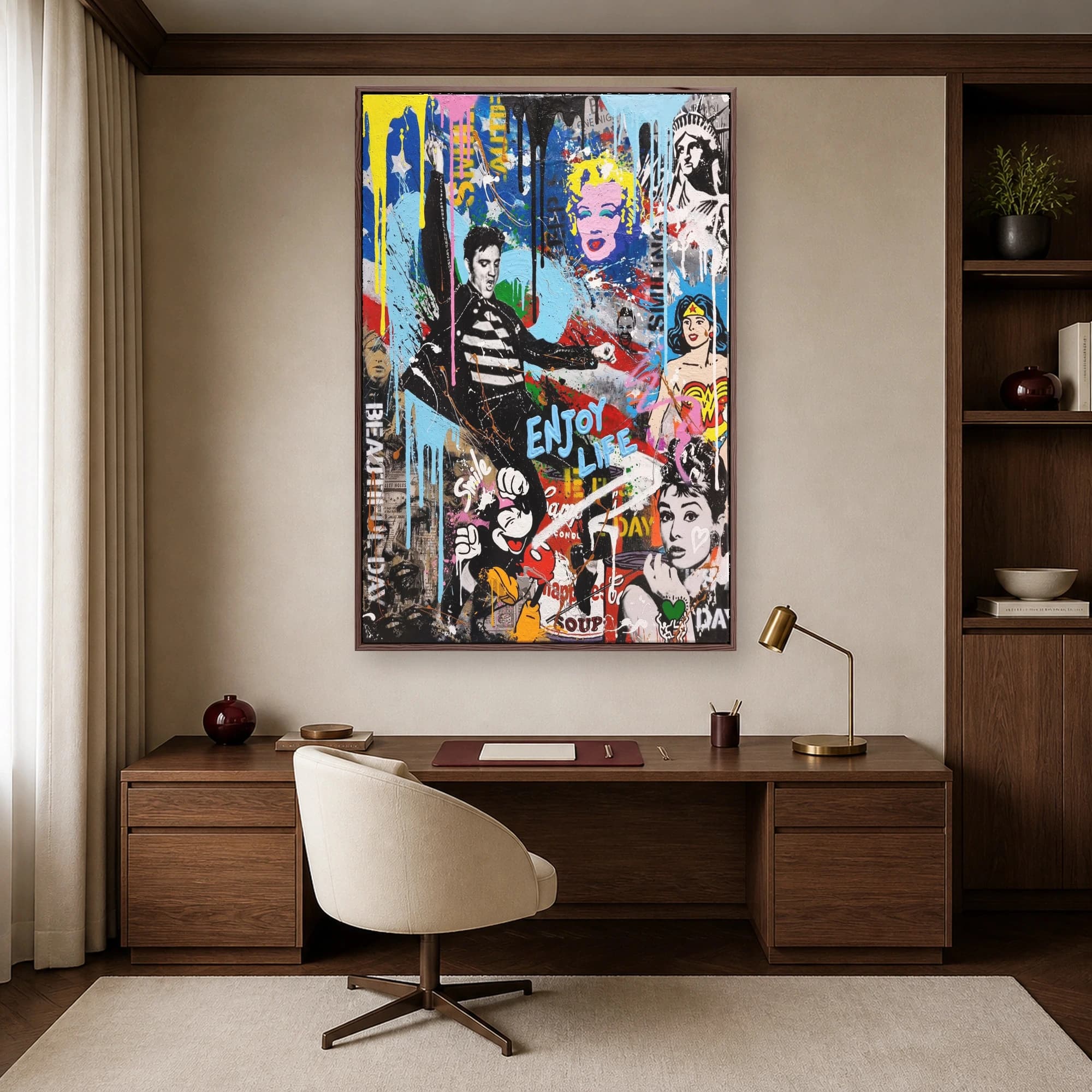 Pop Culture Icons Graffiti Mashup Wall Art, view 7