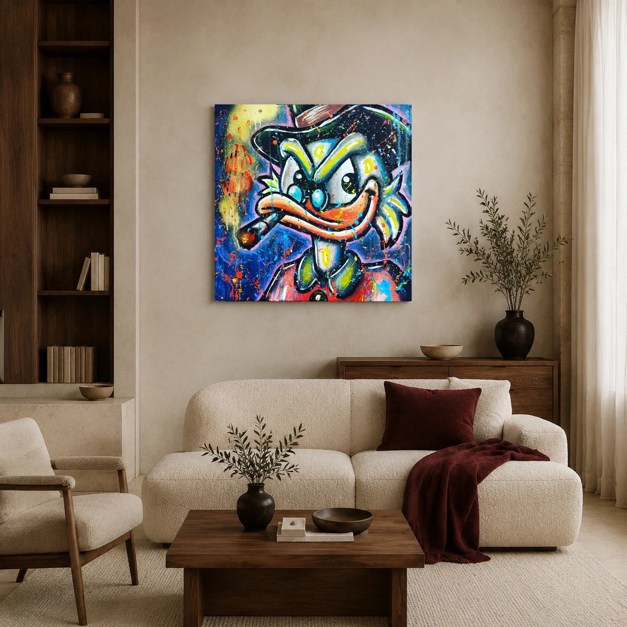 Neon Tycoon Duck Street Art Canvas Print, view 4