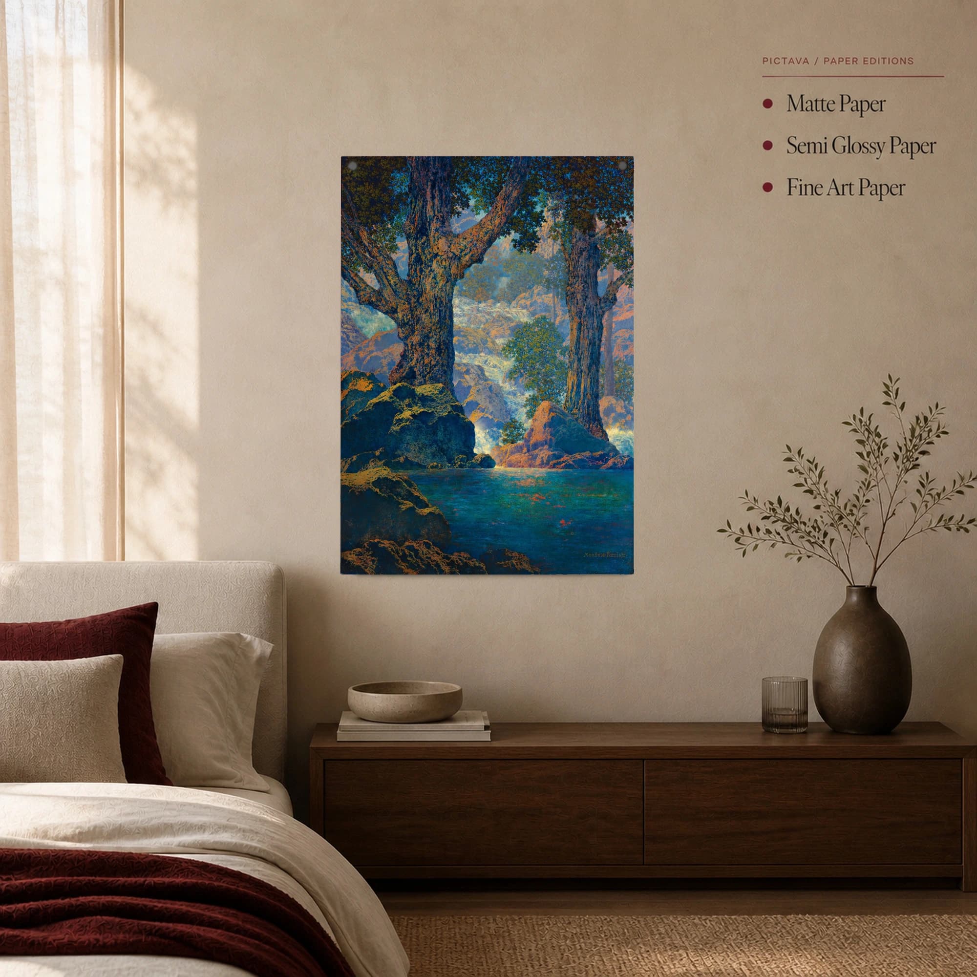 Waterfall in the Forest Fine Art Print by Maxfield Parrish, view 3