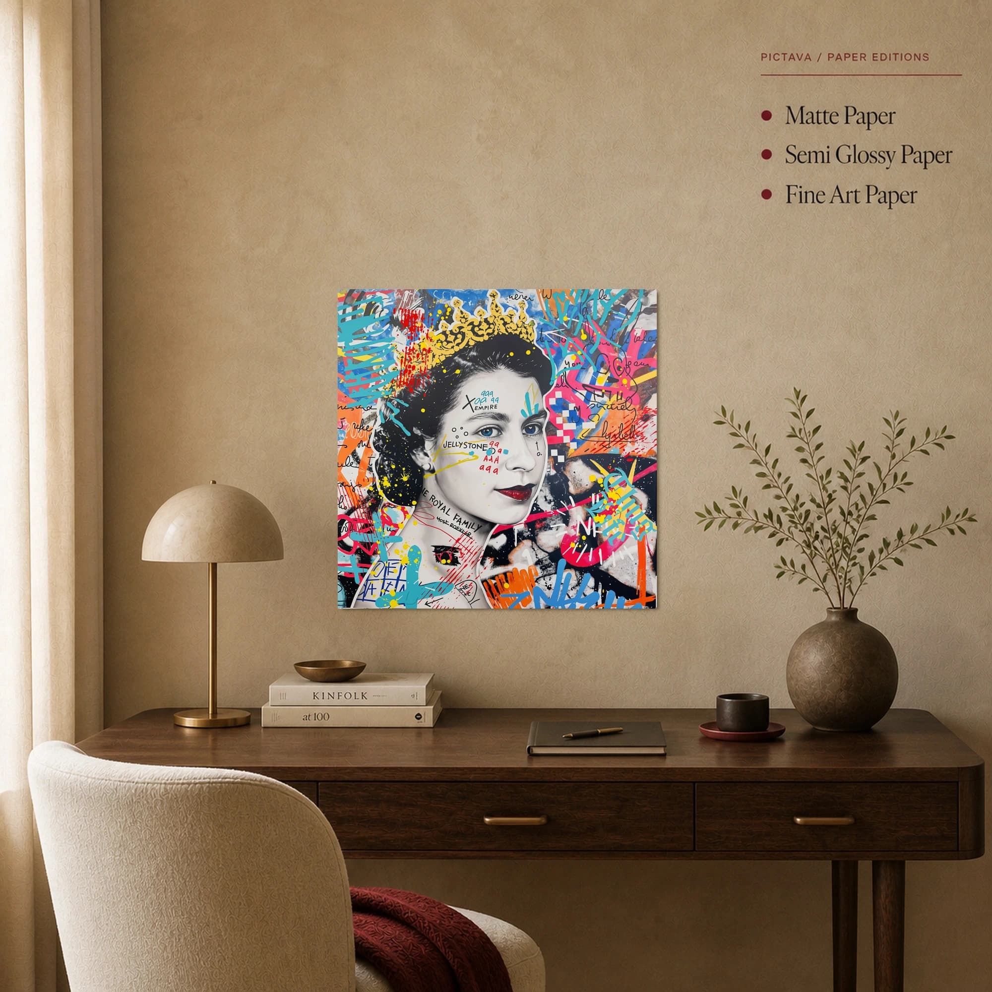 Royal Graffiti Queen Portrait Canvas Print, view 2