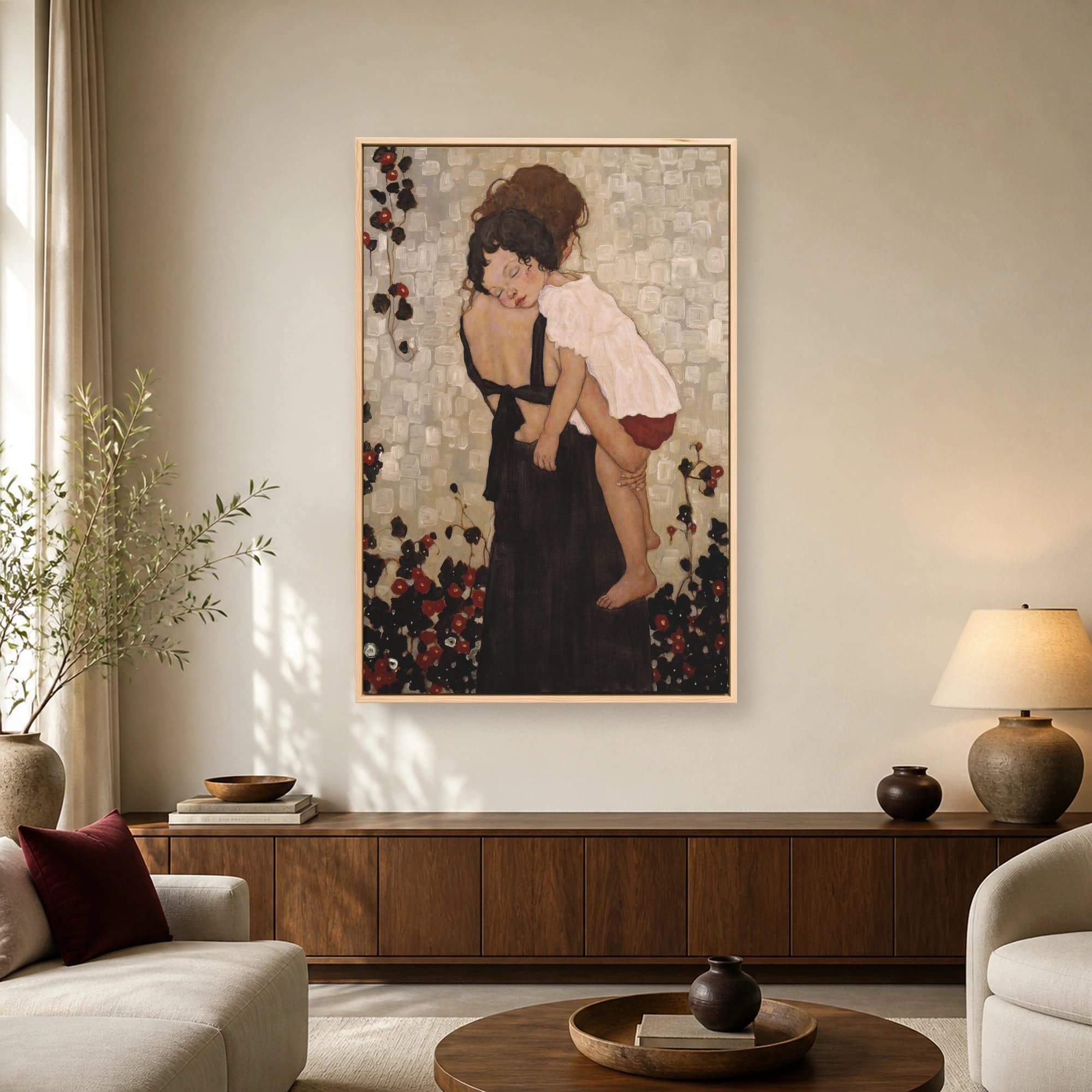 Mother and Child Art Nouveau Painting Fine Art Print, view 2