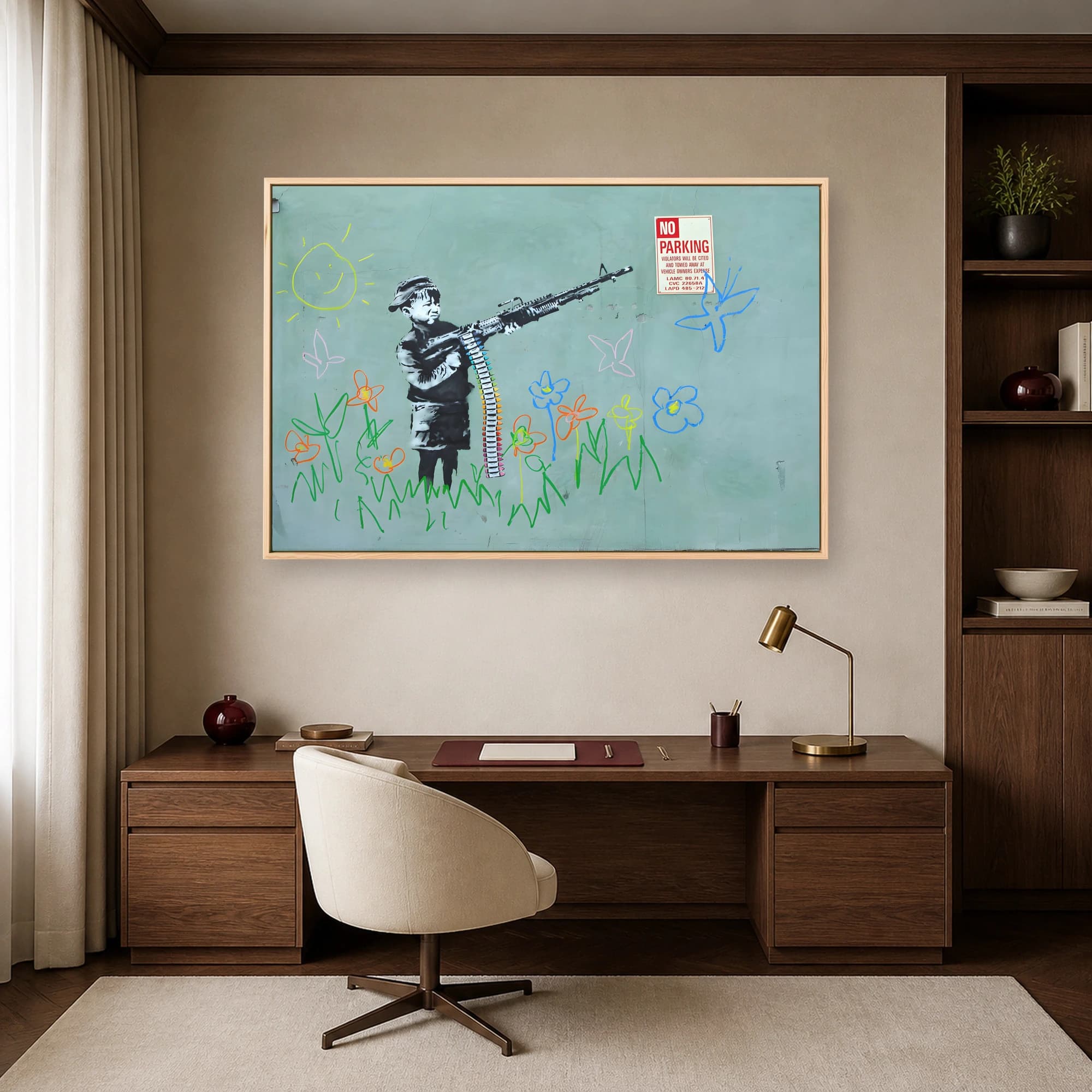 Child Soldier with Crayon Belt Street Art Canvas, view 7