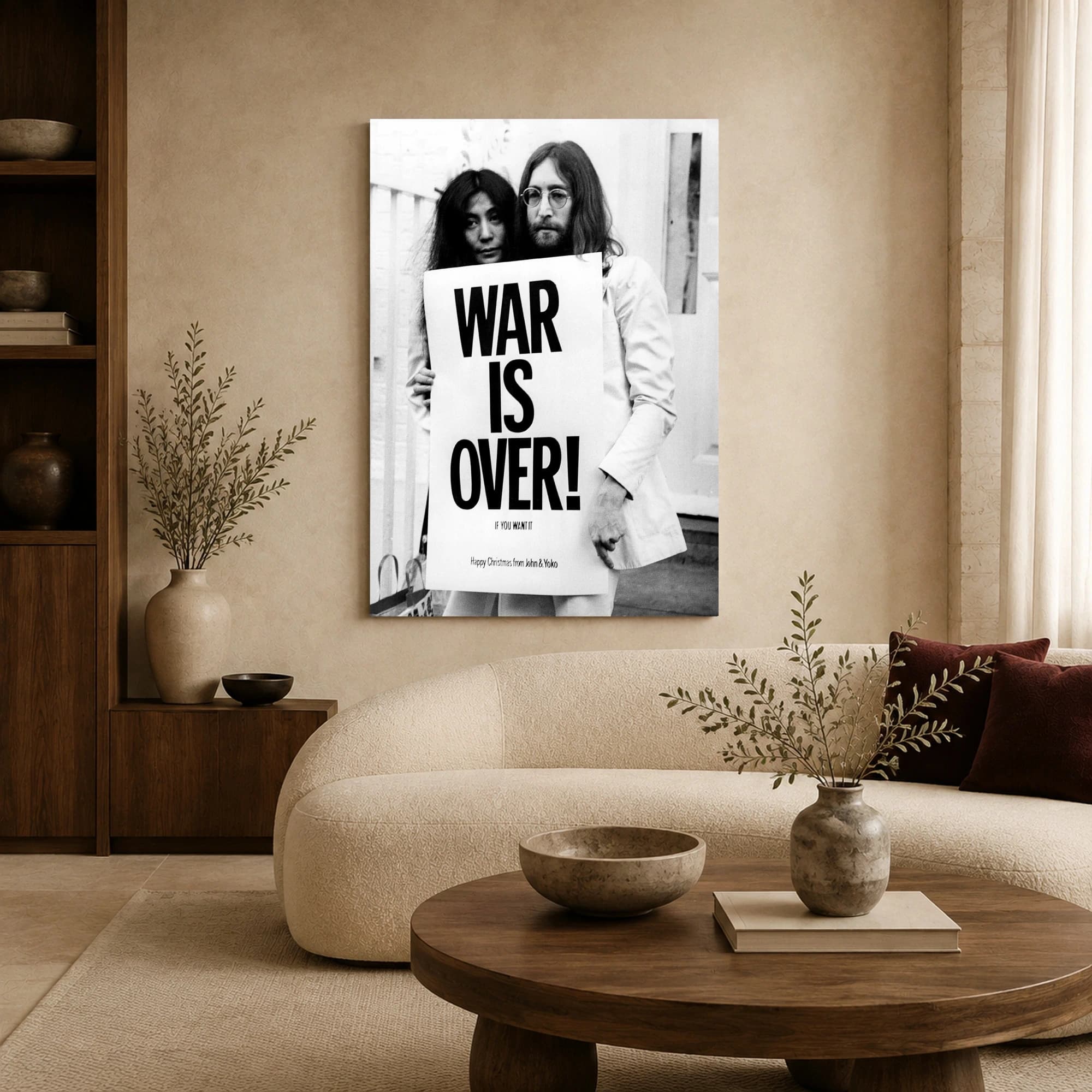 John Lennon and Yoko Ono War Is Over Peace Poster Print, view 5