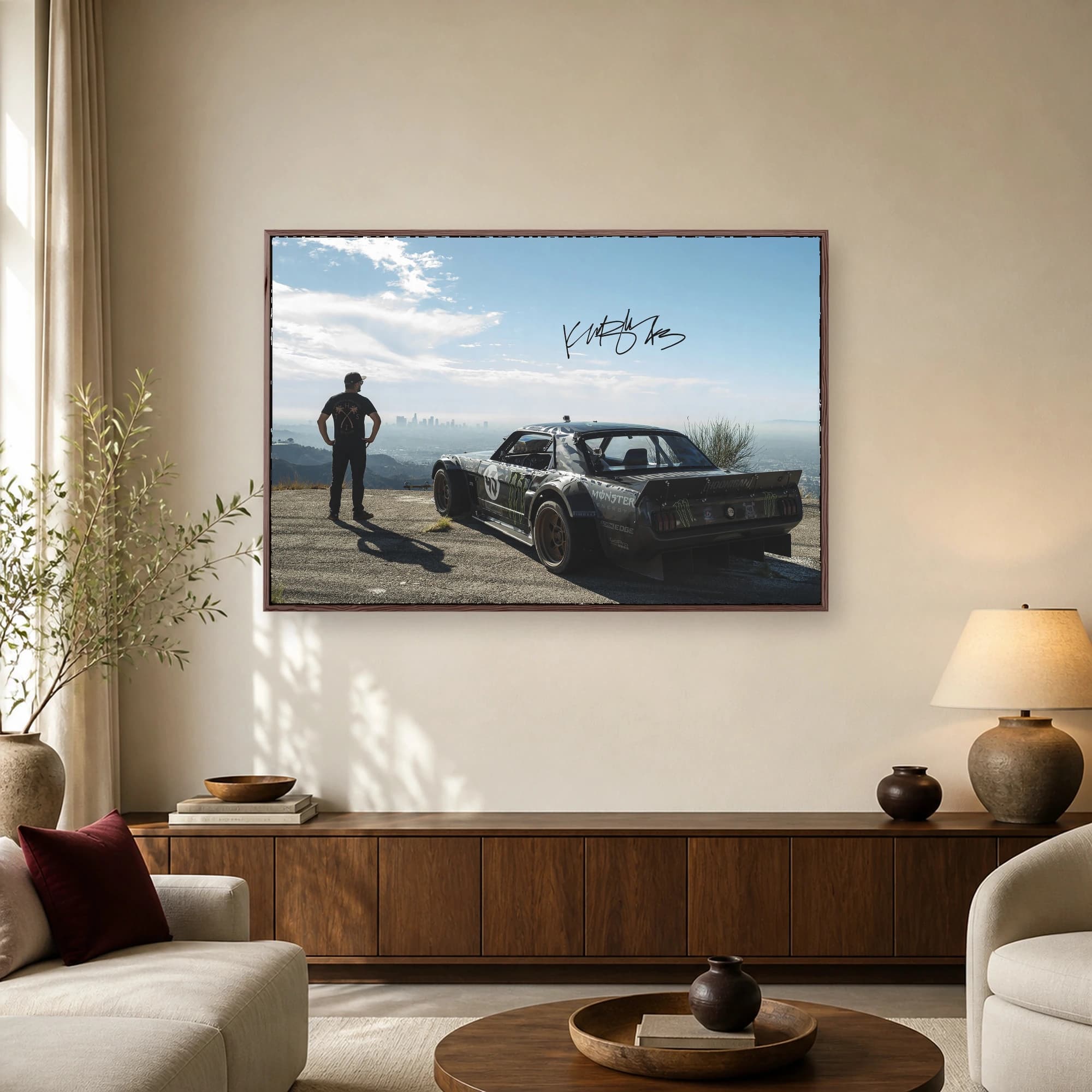 Ken Block Los Angeles Skyline Rally Car Wall Art, view 2