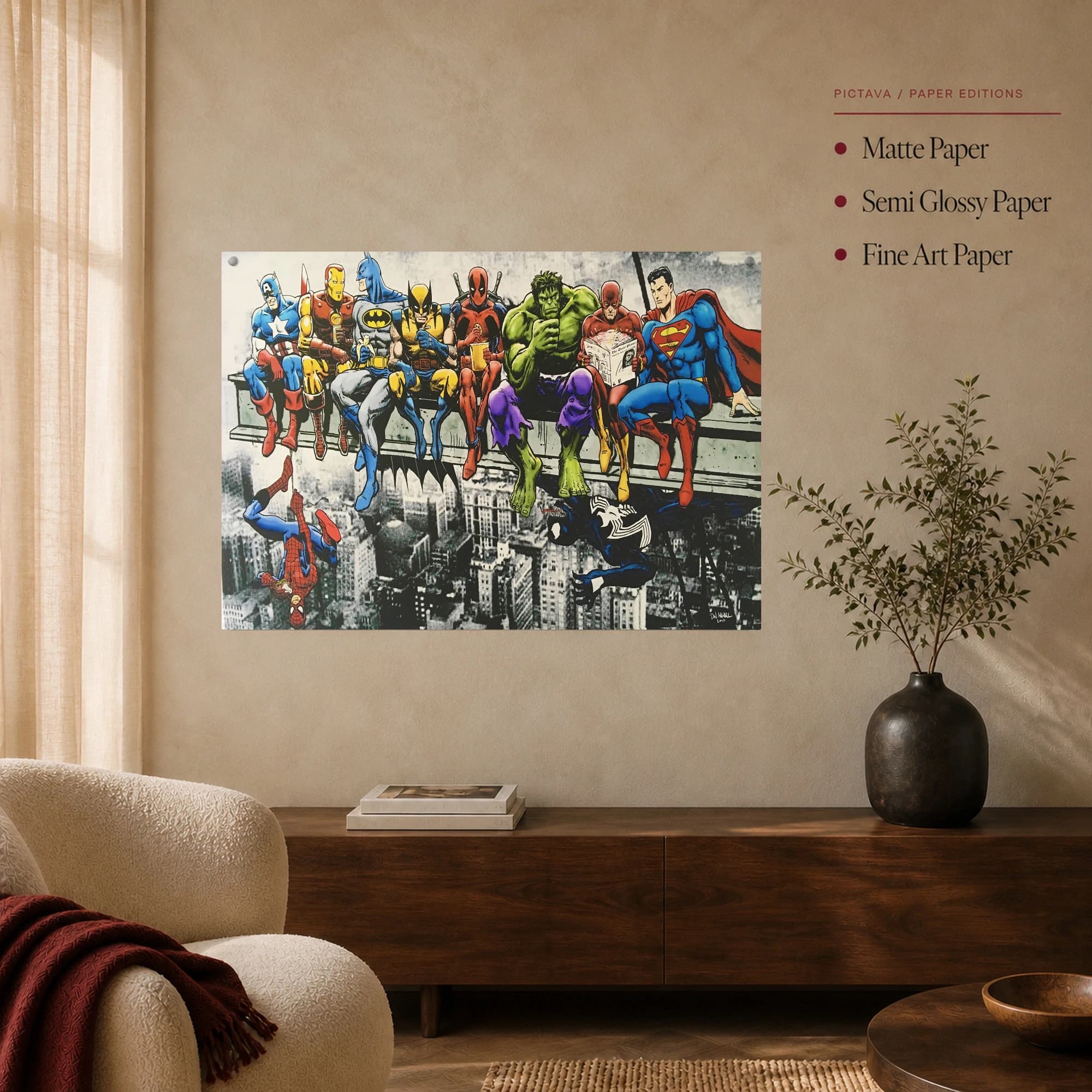 Superhero Lunch Parody Canvas Art Print, view 4