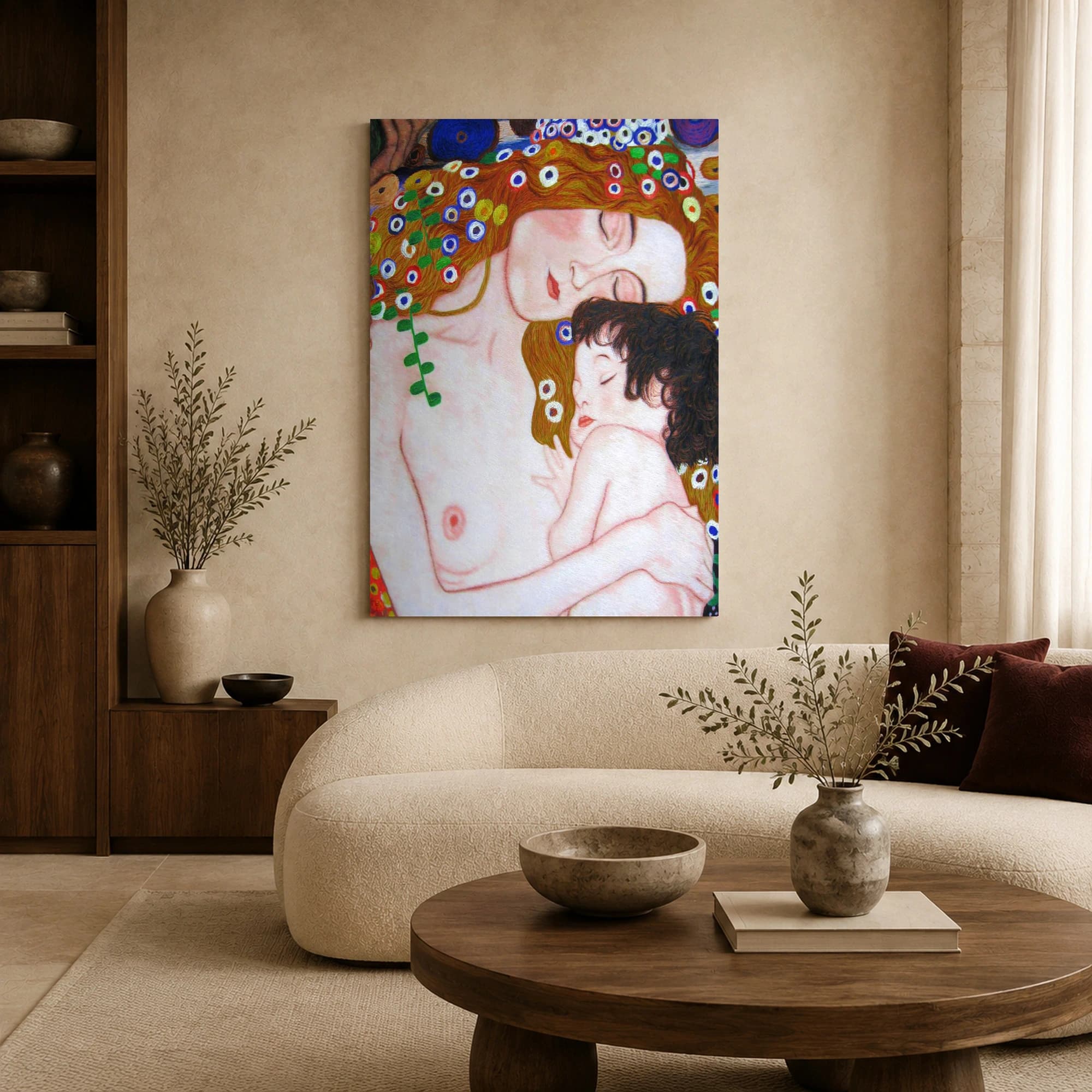 Mother and Child Art Nouveau Canvas Print, view 5