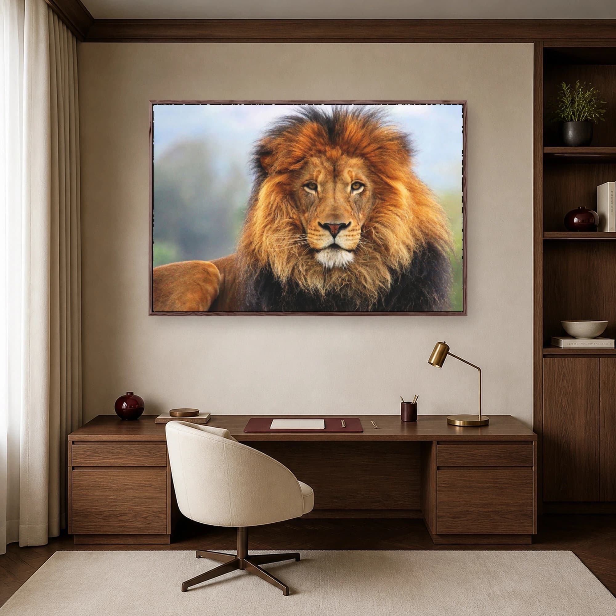 Majestic Lion Portrait Canvas Print, view 6