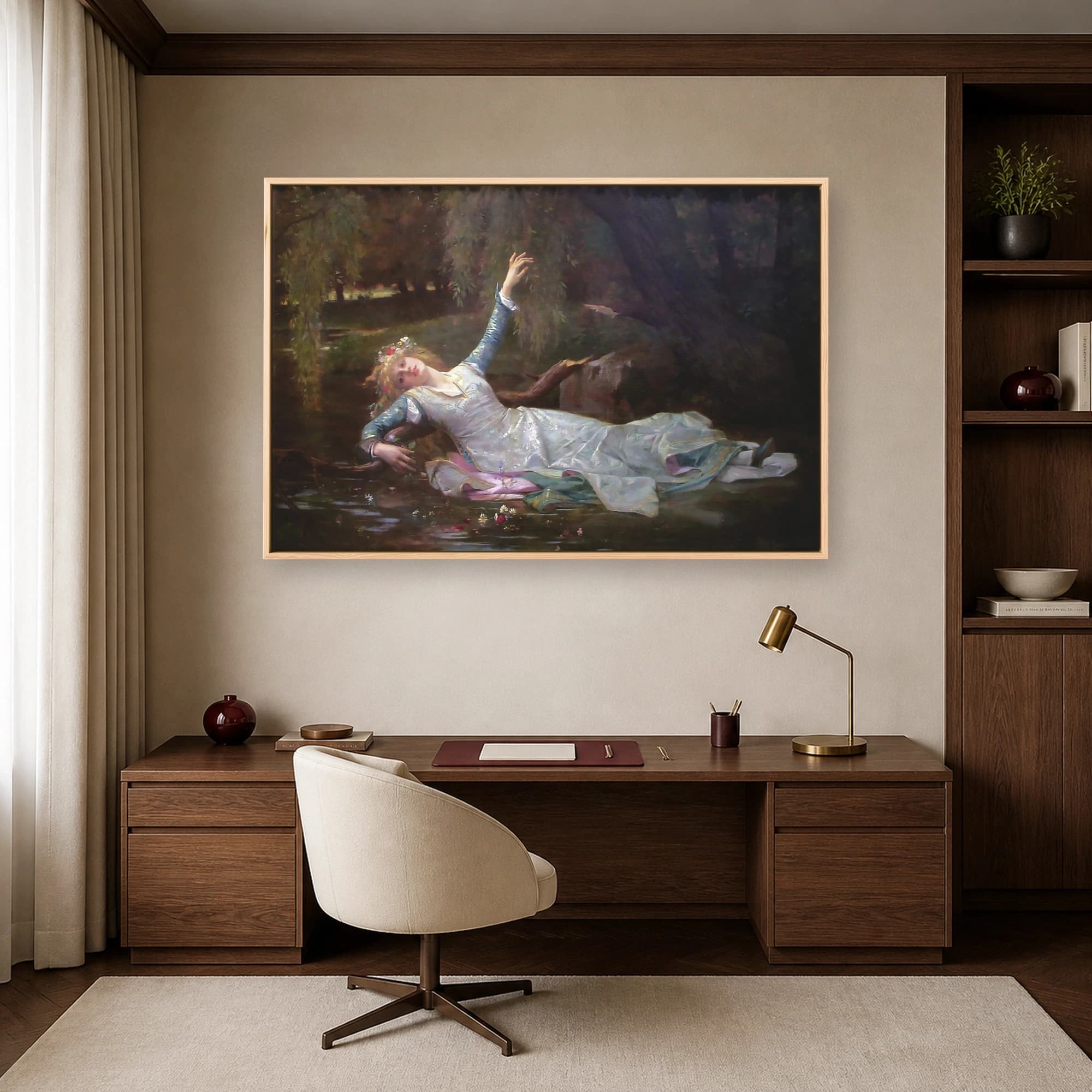 Ophelia Canvas Print by John Everett Millais Classic Literary Art, view 7